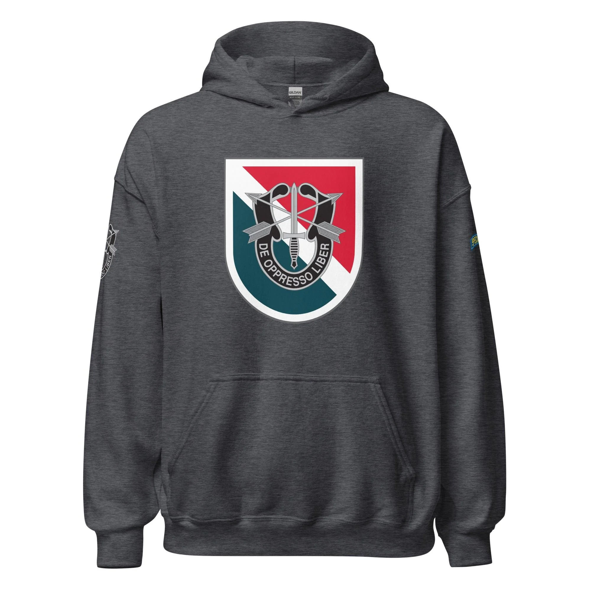 U.S. Army 11th Special Forces Group (11th SFG) Beret Flash Unisex Hoodie - Image 9