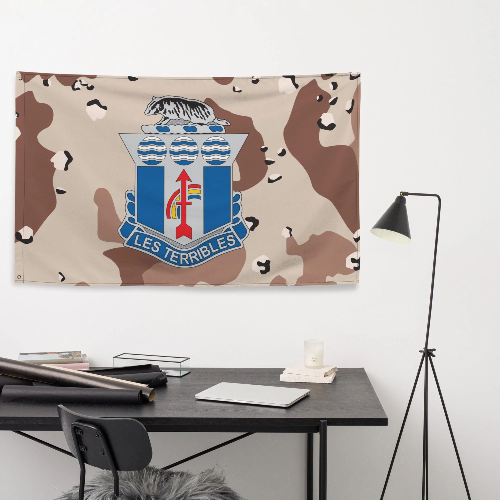 U.S. Army 127th Infantry Regiment Chocolate-Chip Camo Flag - Image 3