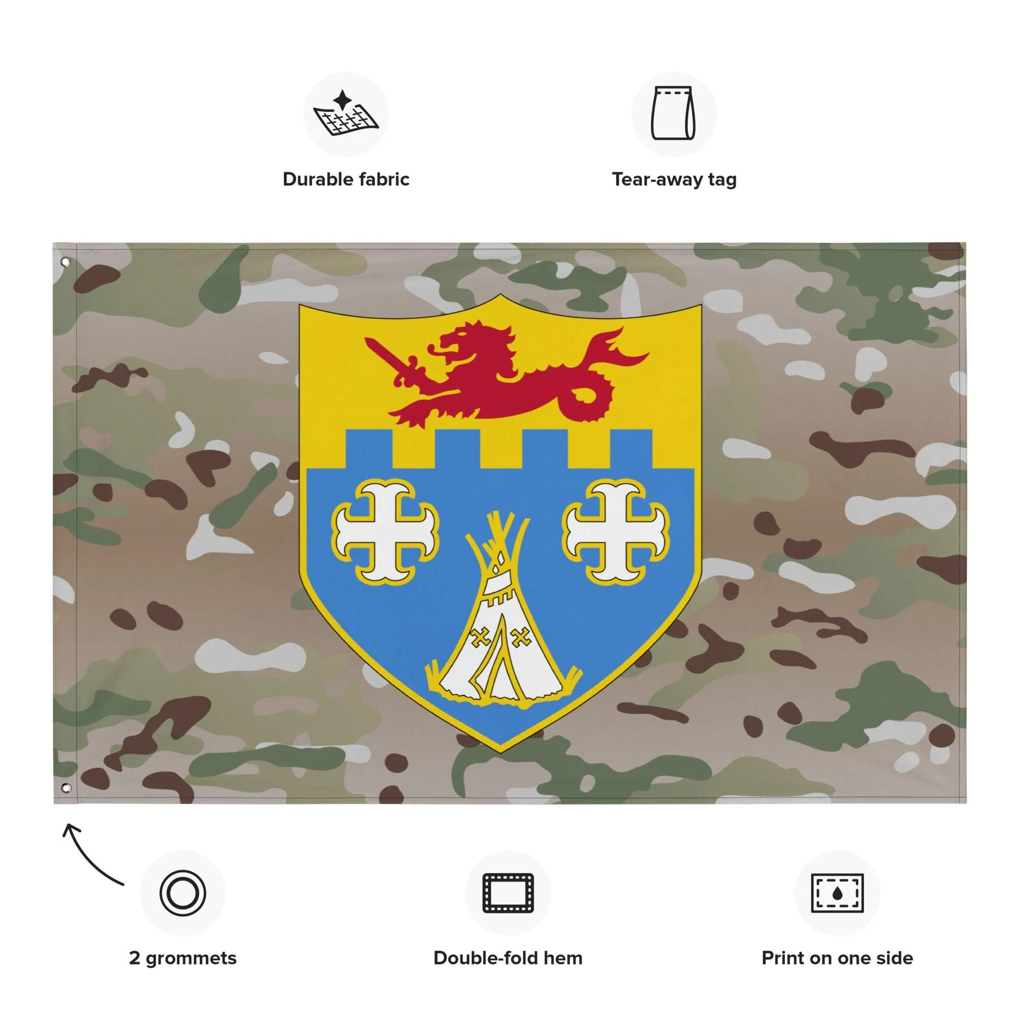U.S. Army 12th Infantry Regiment Multicam Flag - Image 2
