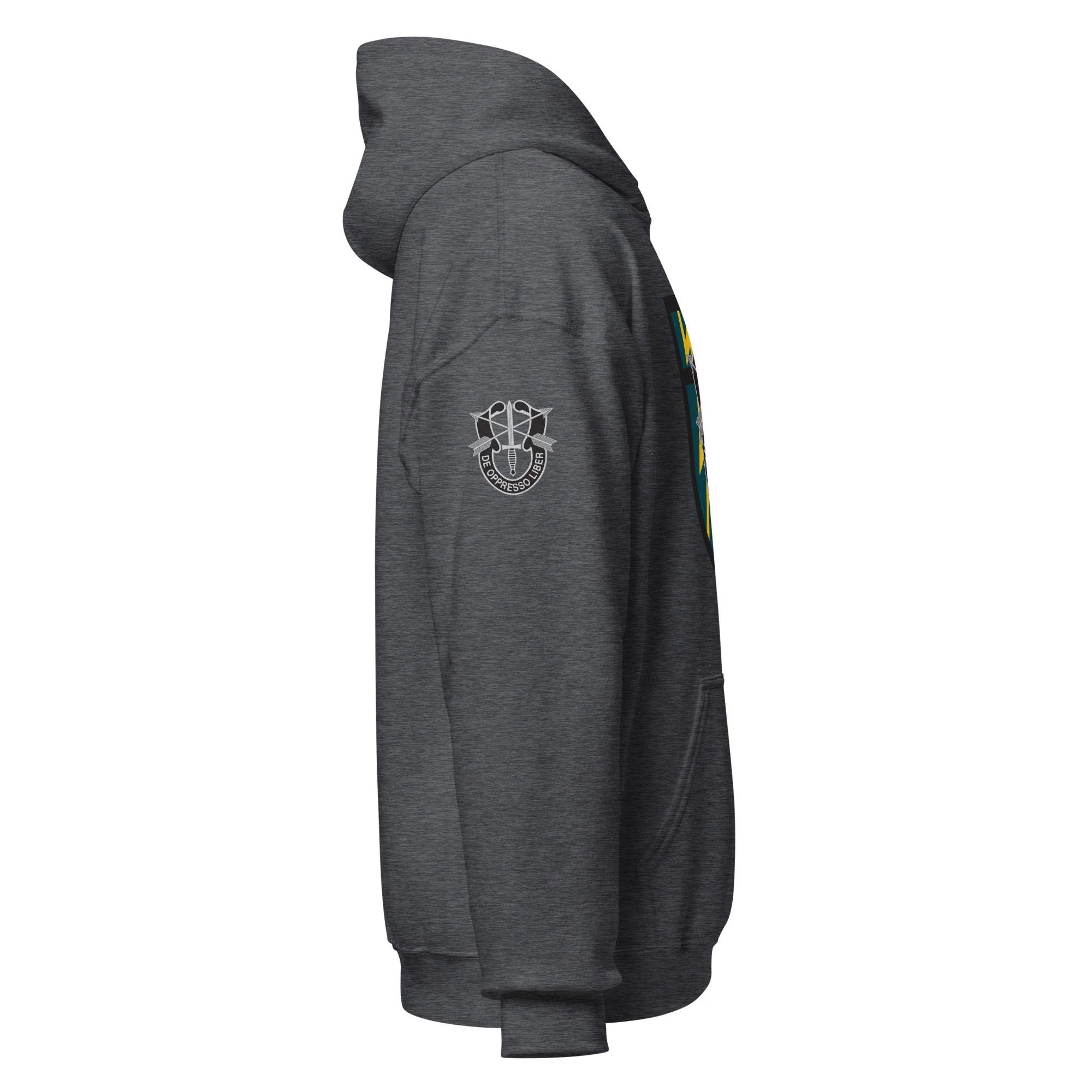U.S. Army 12th Special Forces Group (12th SFG) Beret Flash Unisex Hoodie - Image 10