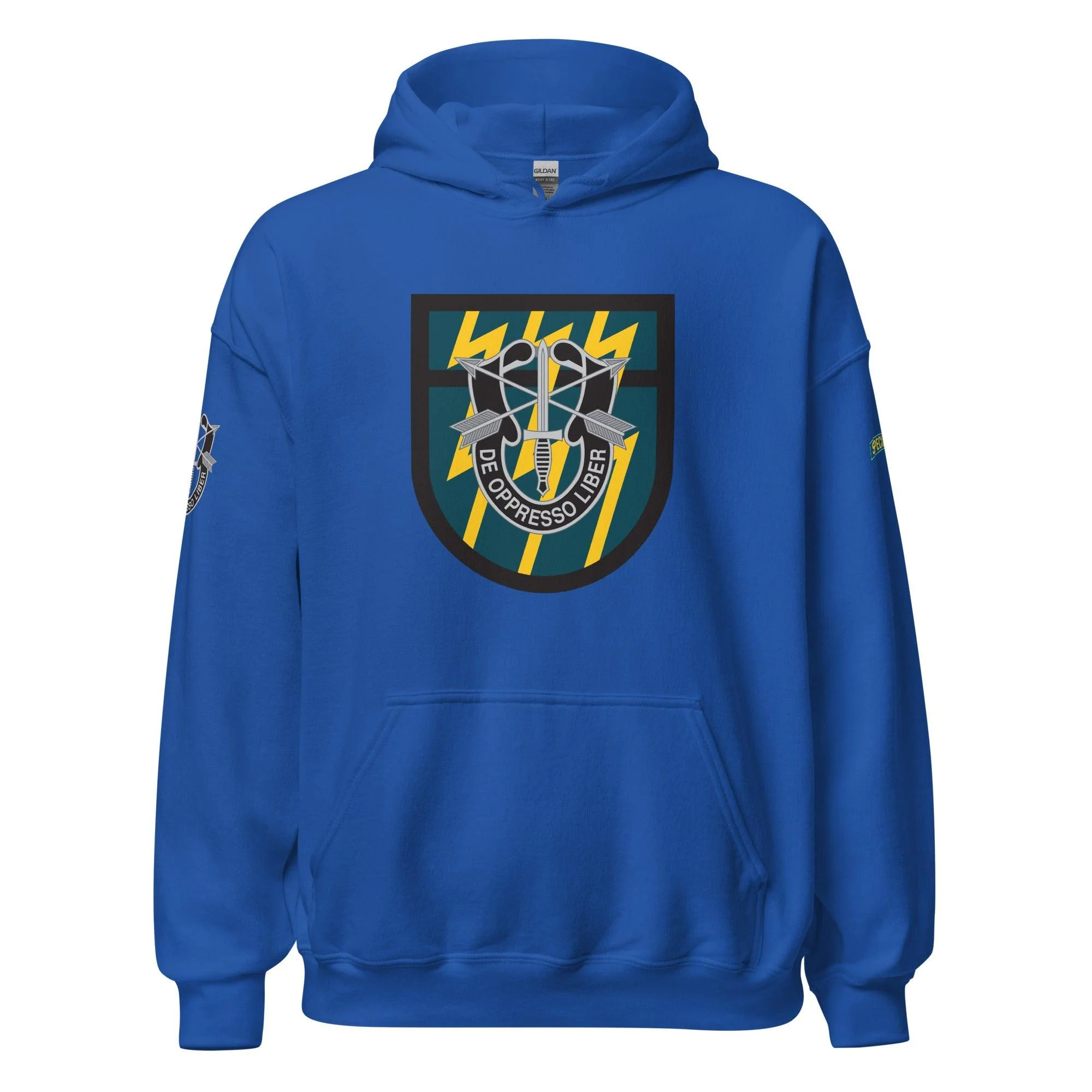 U.S. Army 12th Special Forces Group (12th SFG) Beret Flash Unisex Hoodie - Image 13