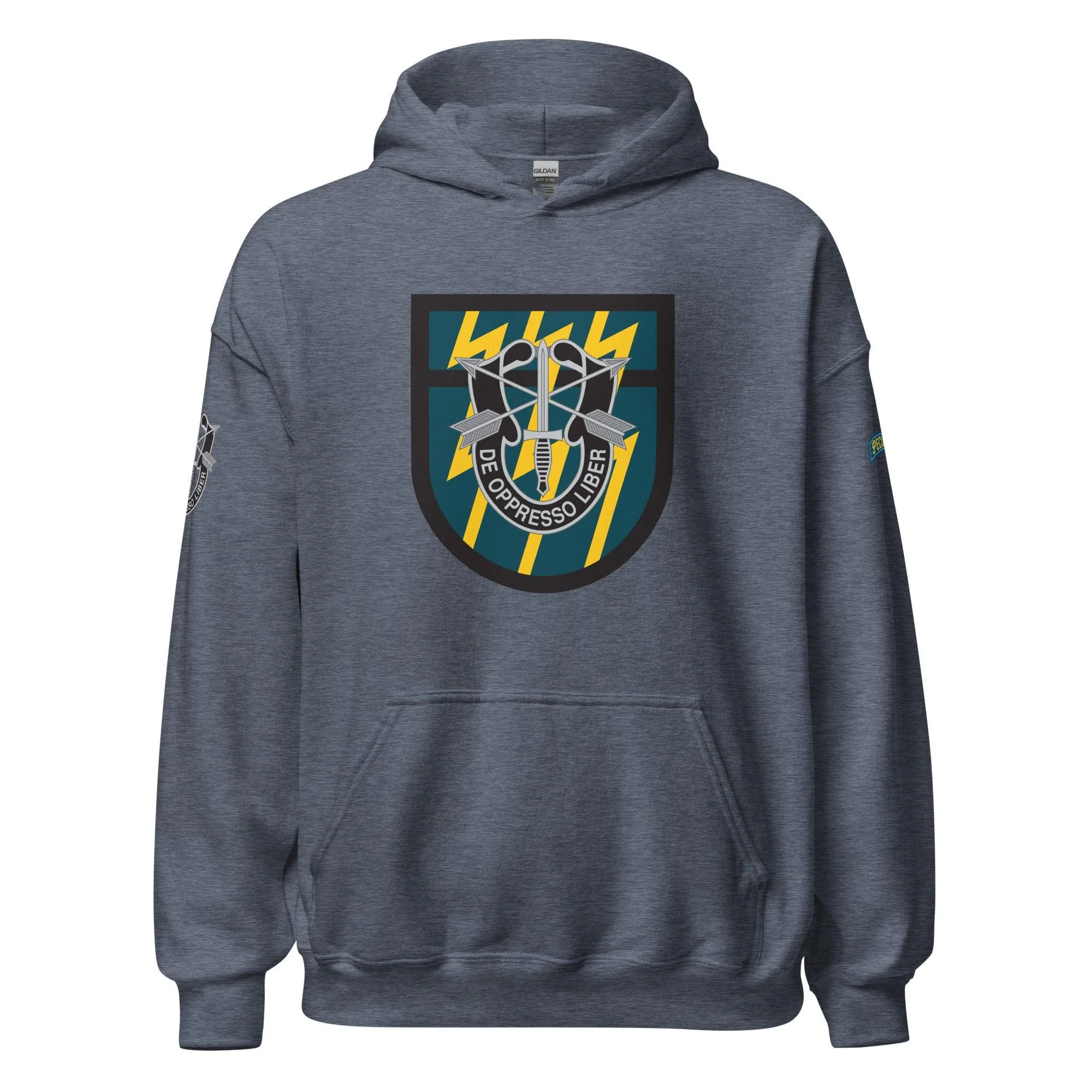 U.S. Army 12th Special Forces Group (12th SFG) Beret Flash Unisex Hoodie - Image 17
