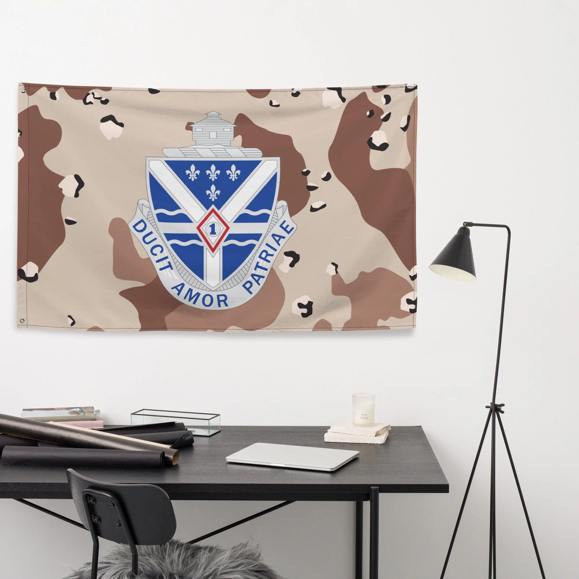 U.S. Army 131st Infantry Regiment Chocolate-Chip Camo Flag - Image 3