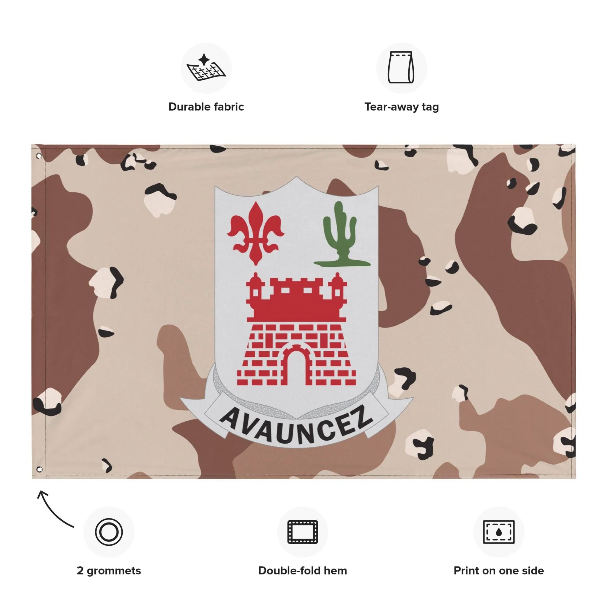 U.S. Army 133rd Infantry Regiment Chocolate-Chip Camo Flag - Image 2