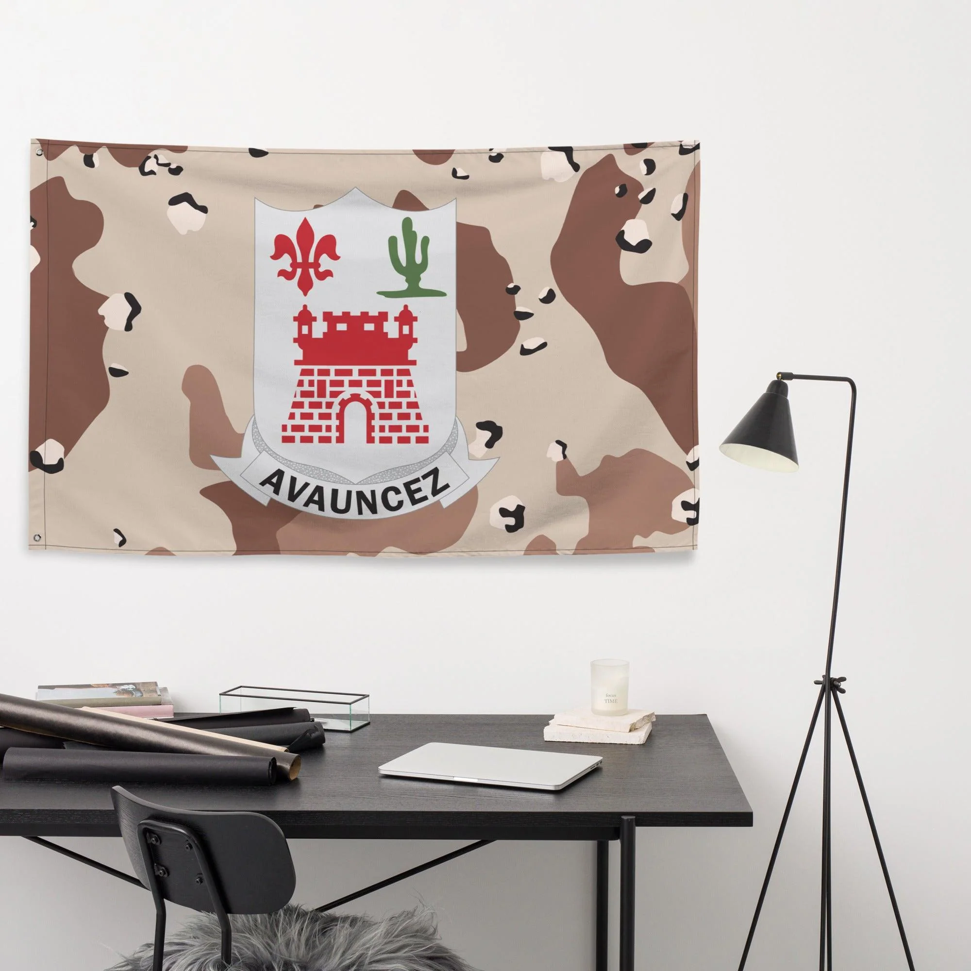 U.S. Army 133rd Infantry Regiment Chocolate-Chip Camo Flag - Image 3