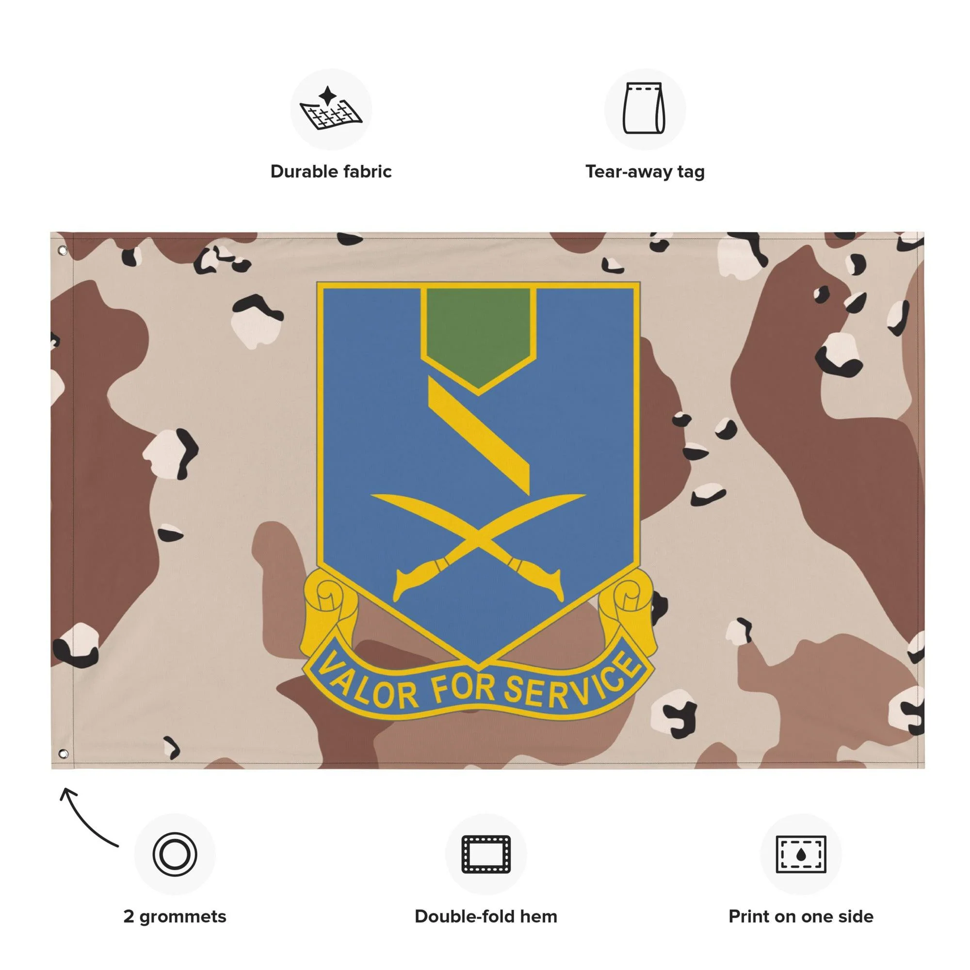 U.S. Army 137th Infantry Regiment Chocolate-Chip Camo Flag - Image 2