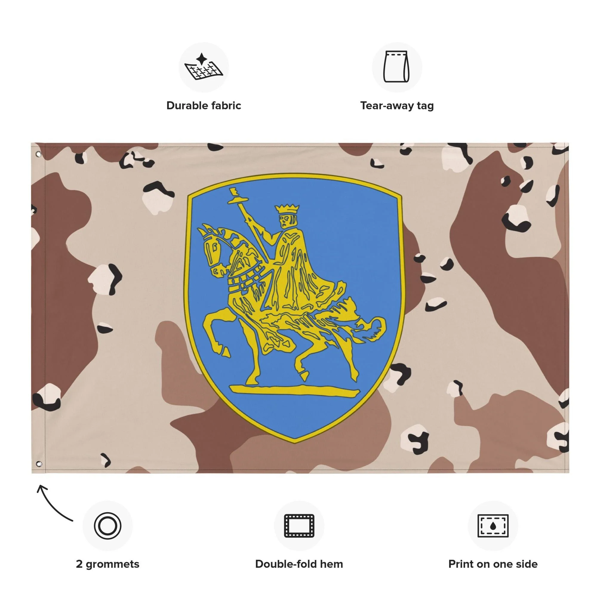 U.S. Army 138th Infantry Regiment Chocolate-Chip Camo Flag - Image 2