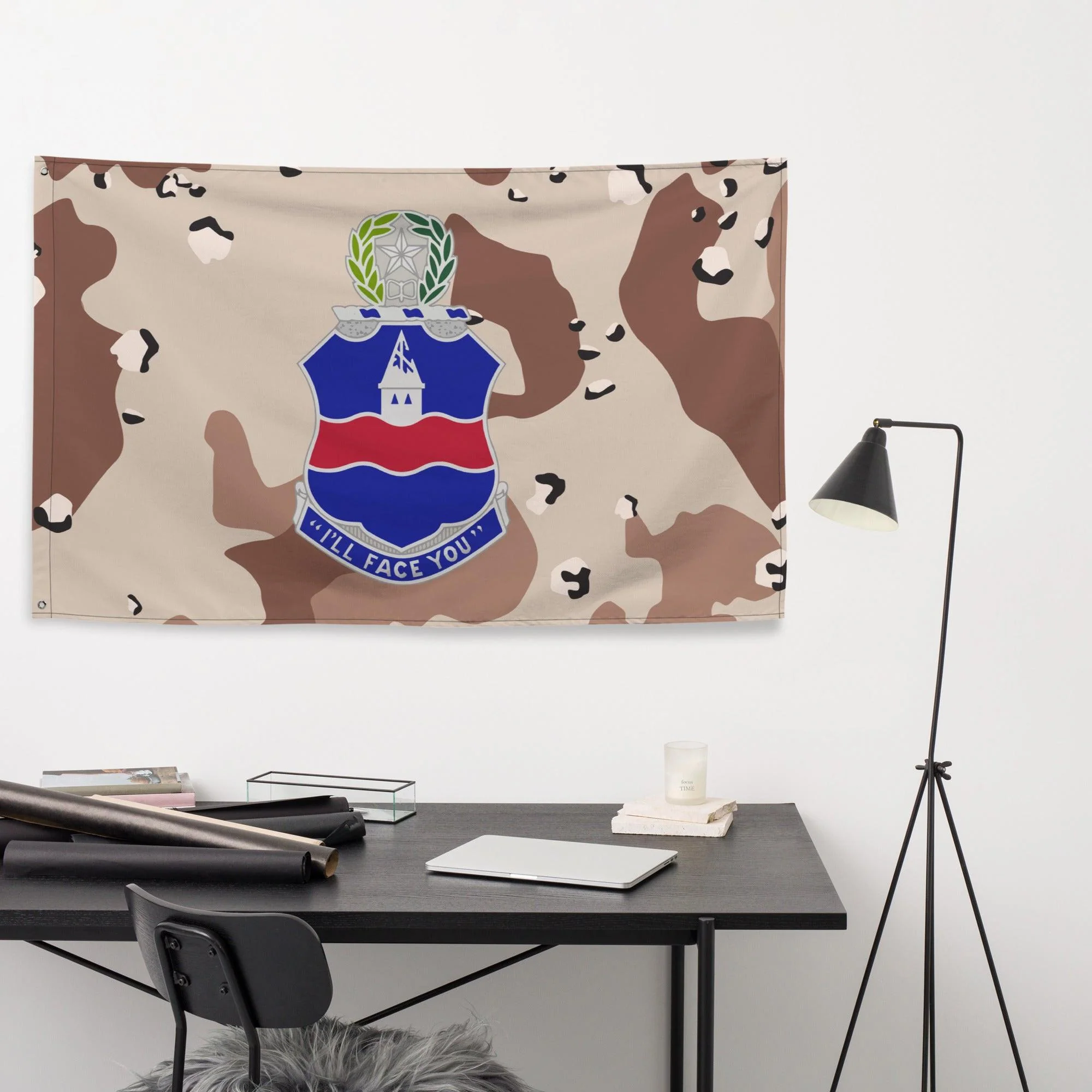 U.S. Army 142nd Infantry Regiment Chocolate-Chip Camo Flag - Image 3