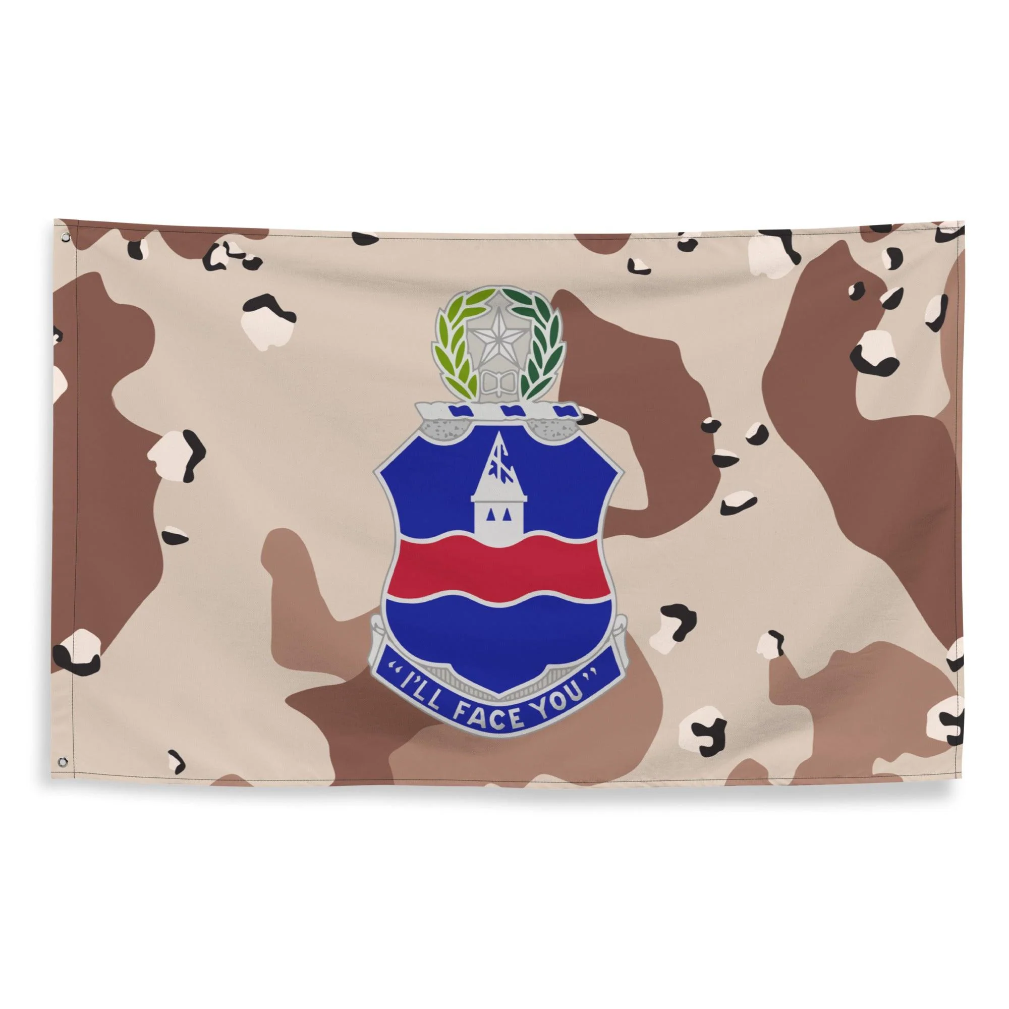 U.S. Army 142nd Infantry Regiment Chocolate-Chip Camo Flag - Image 4