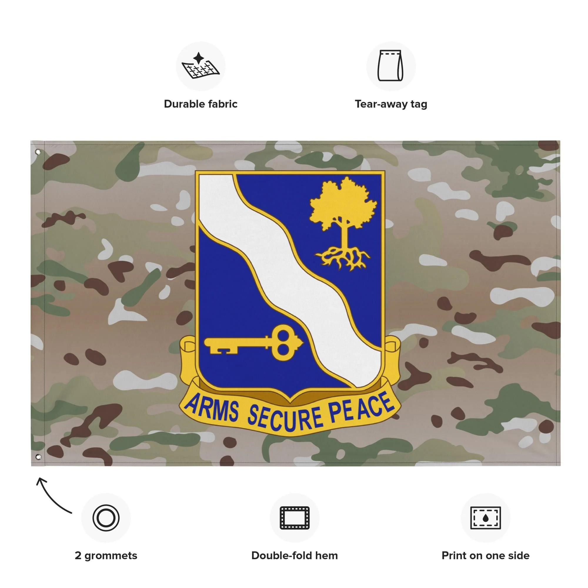 U.S. Army 143rd Infantry Regiment Multicam Flag - Image 2