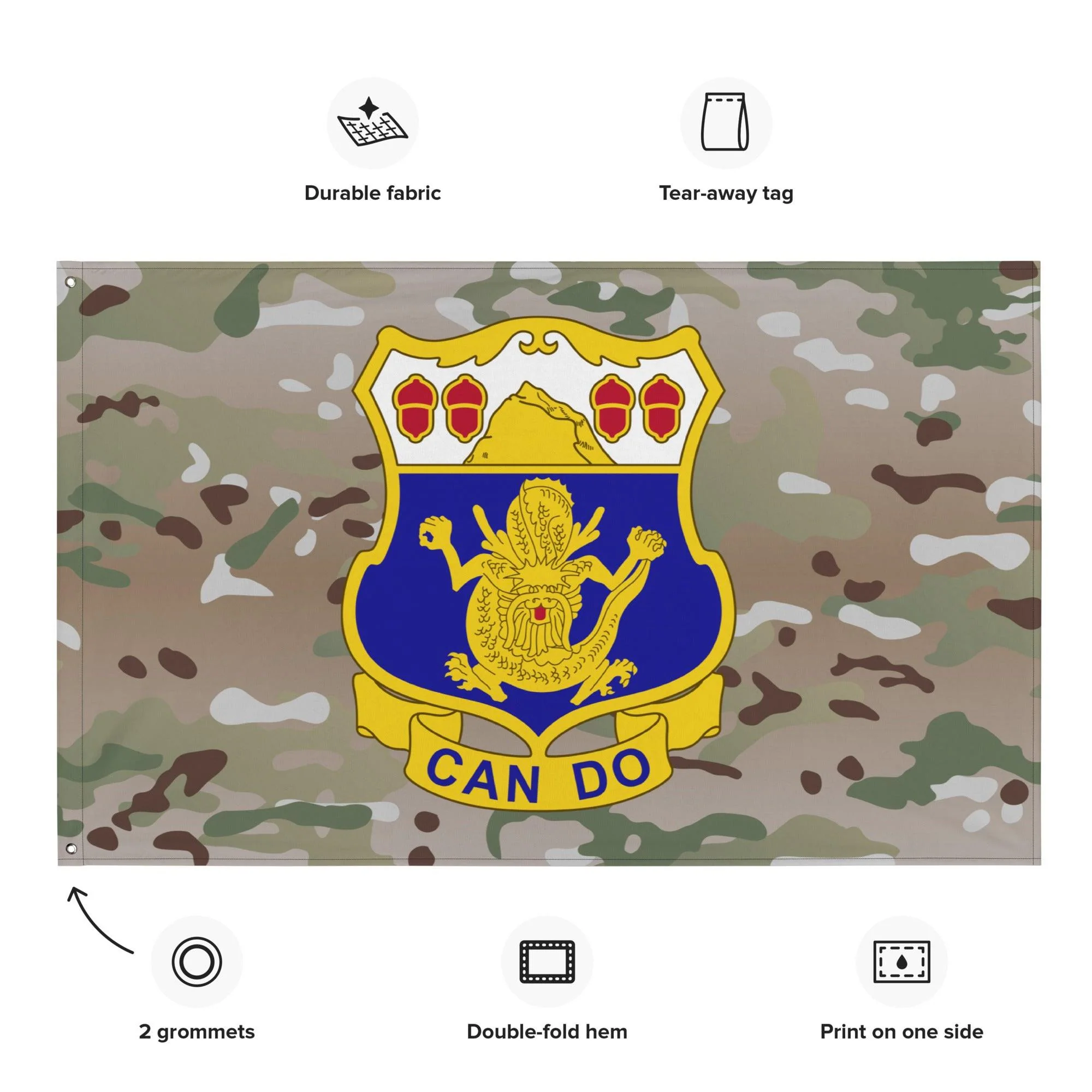U.S. Army 15th Infantry Regiment Multicam Flag - Image 2