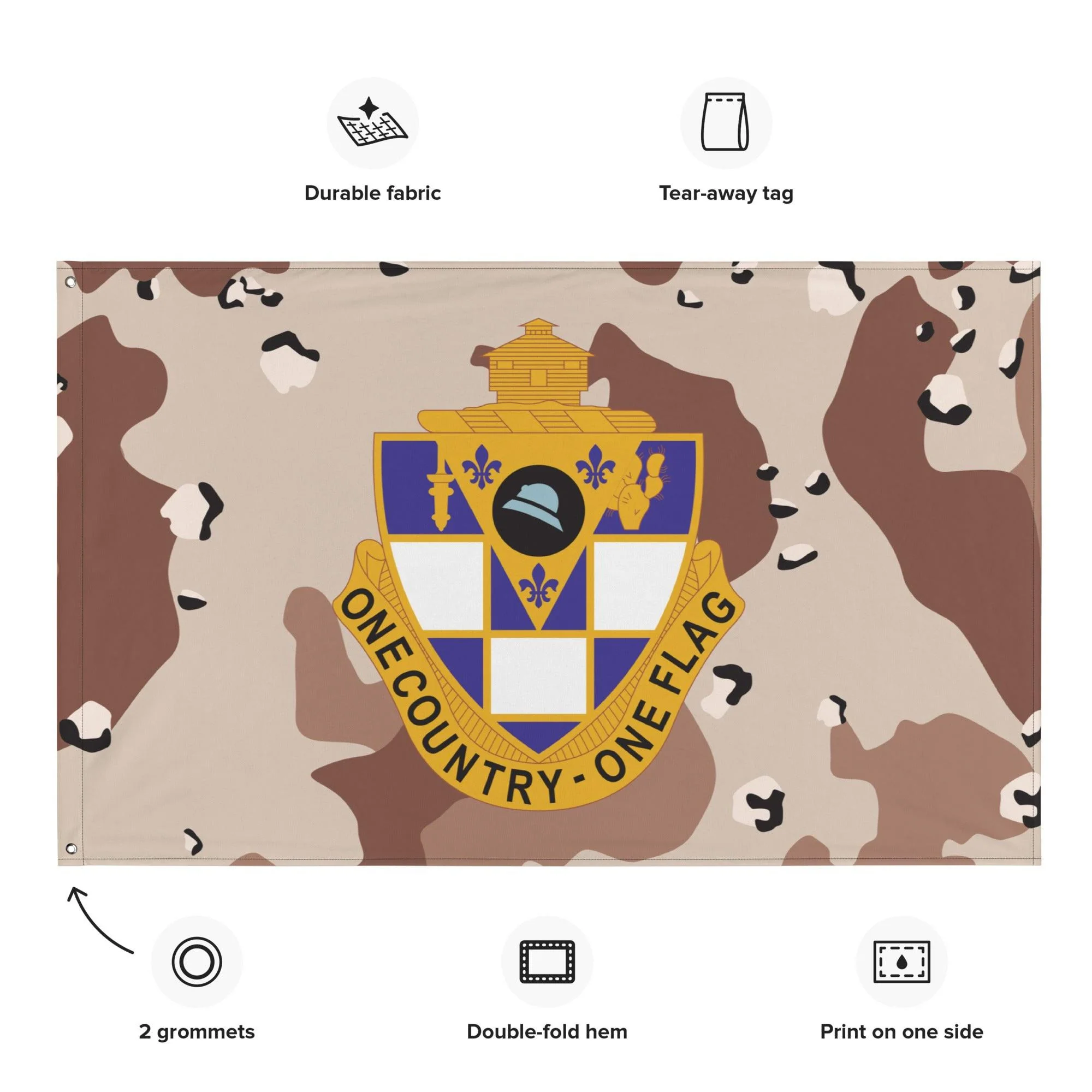 U.S. Army 178th Infantry Regiment Chocolate-Chip Camo Flag - Image 2