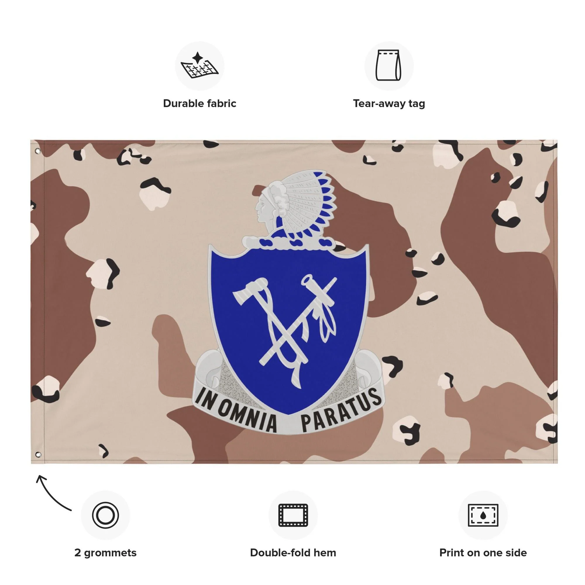 U.S. Army 179th Infantry Regiment Chocolate-Chip Camo Flag - Image 2