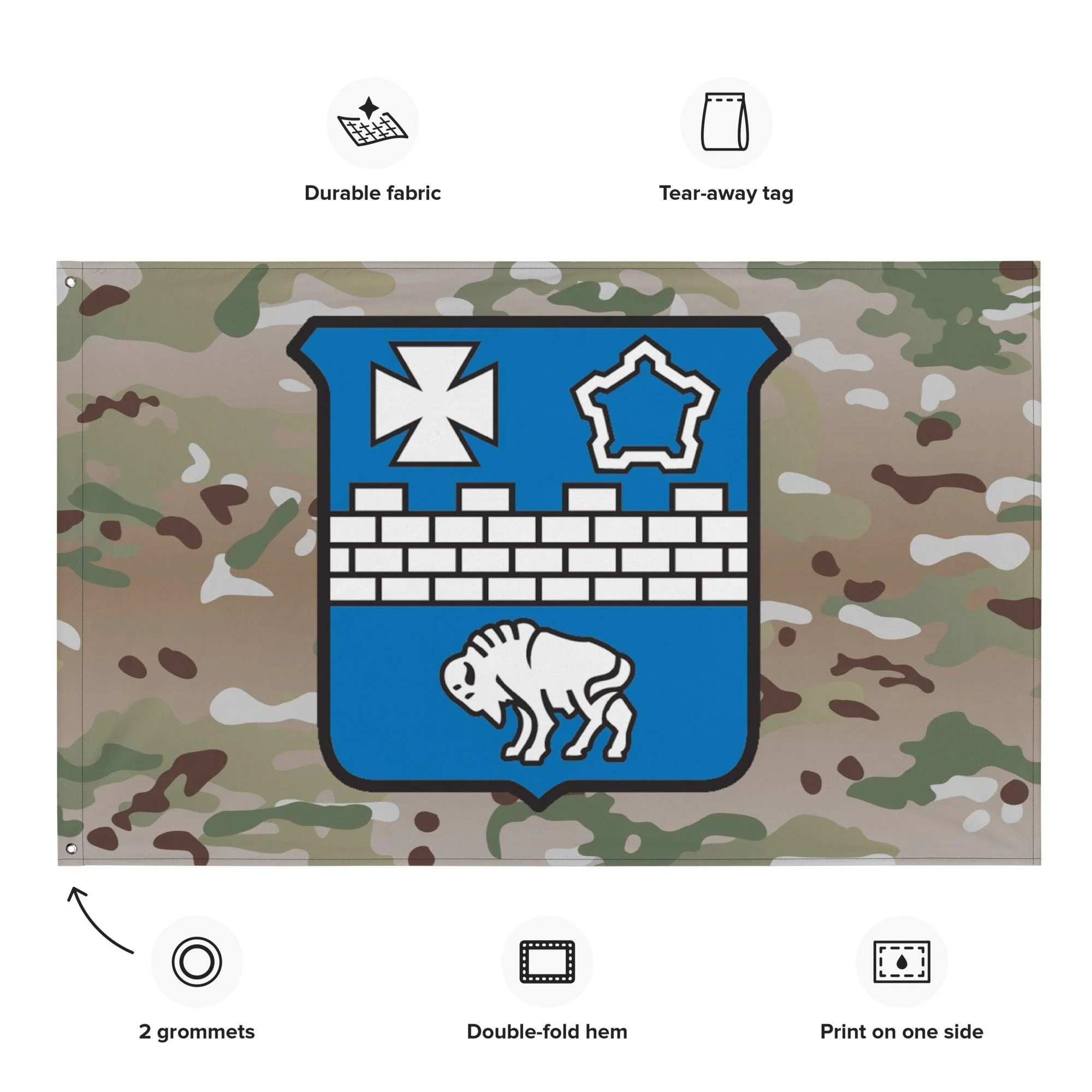 U.S. Army 17th Infantry Regiment Multicam Flag - Image 2