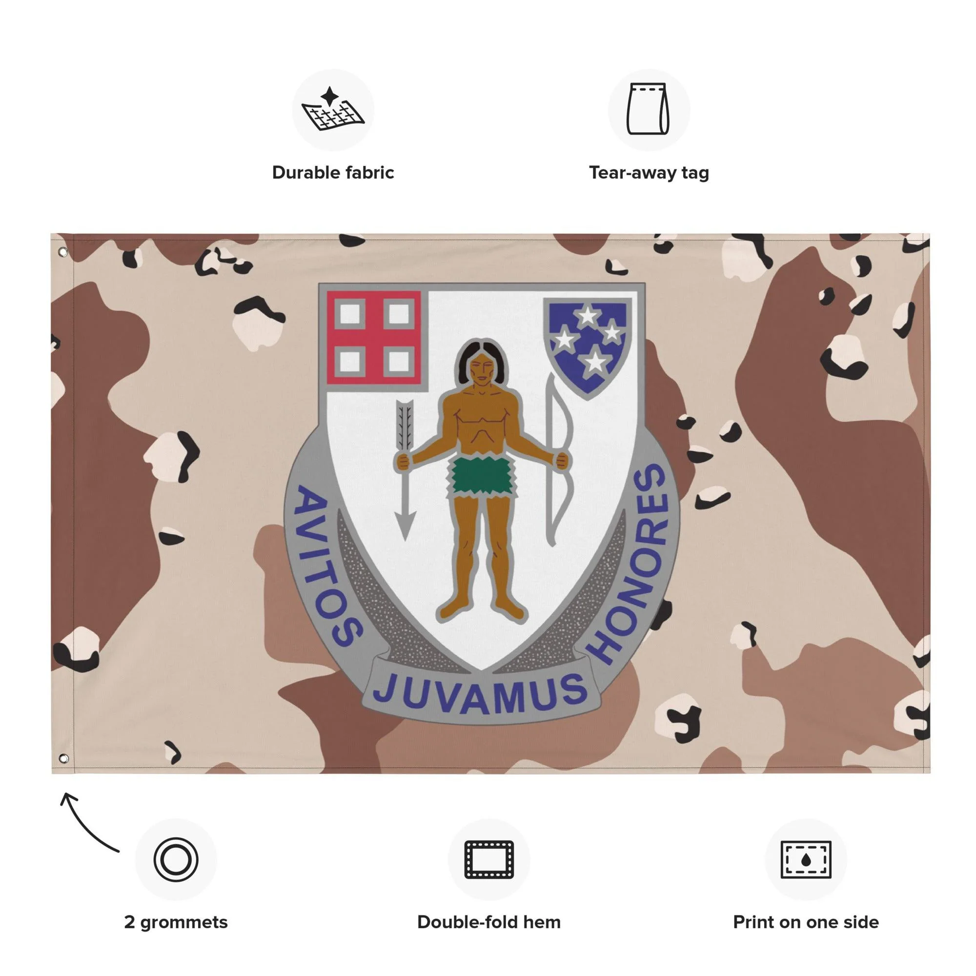 U.S. Army 182nd Infantry Regiment Chocolate-Chip Camo Flag - Image 2
