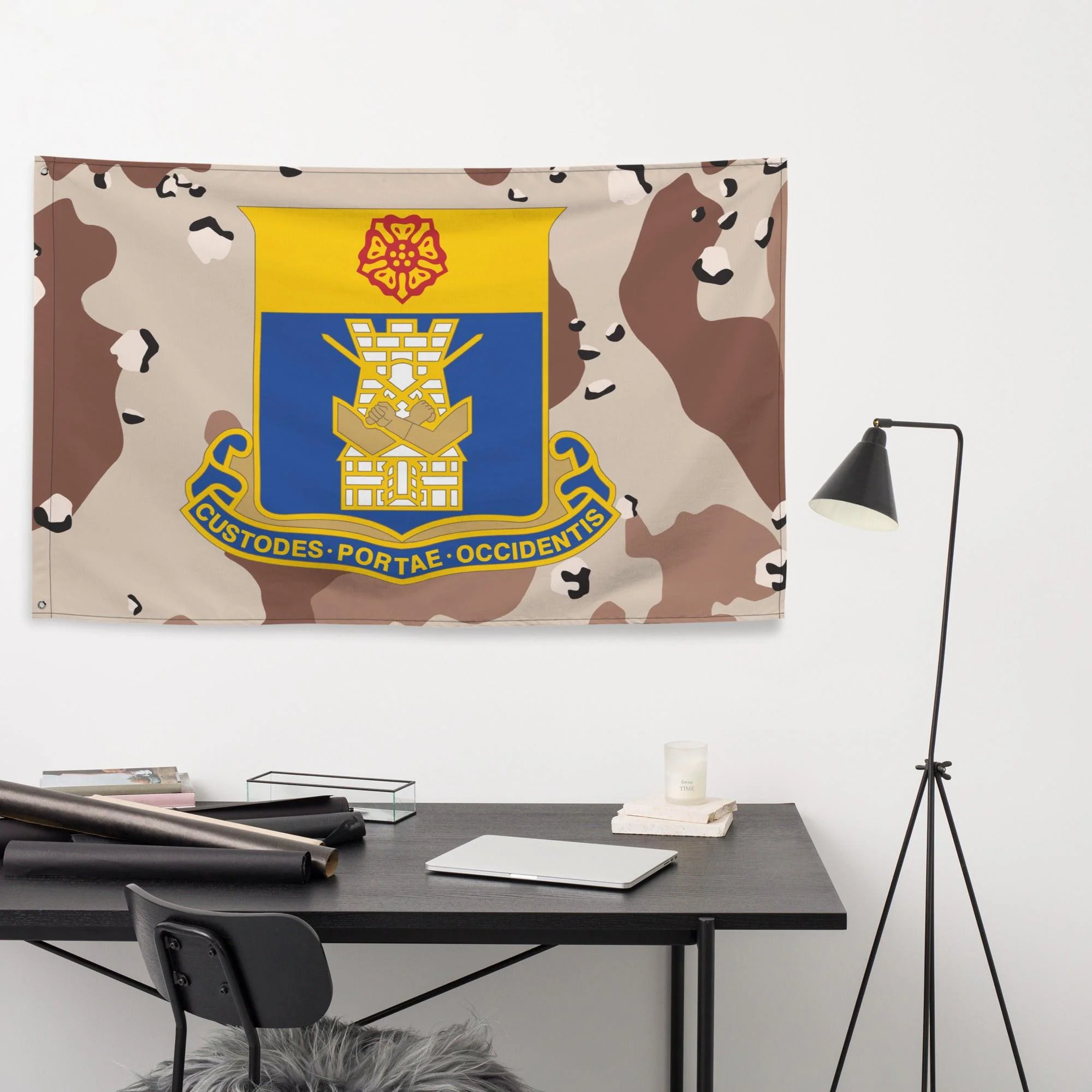U.S. Army 186th Infantry Regiment Chocolate-Chip Camo Flag - Image 3