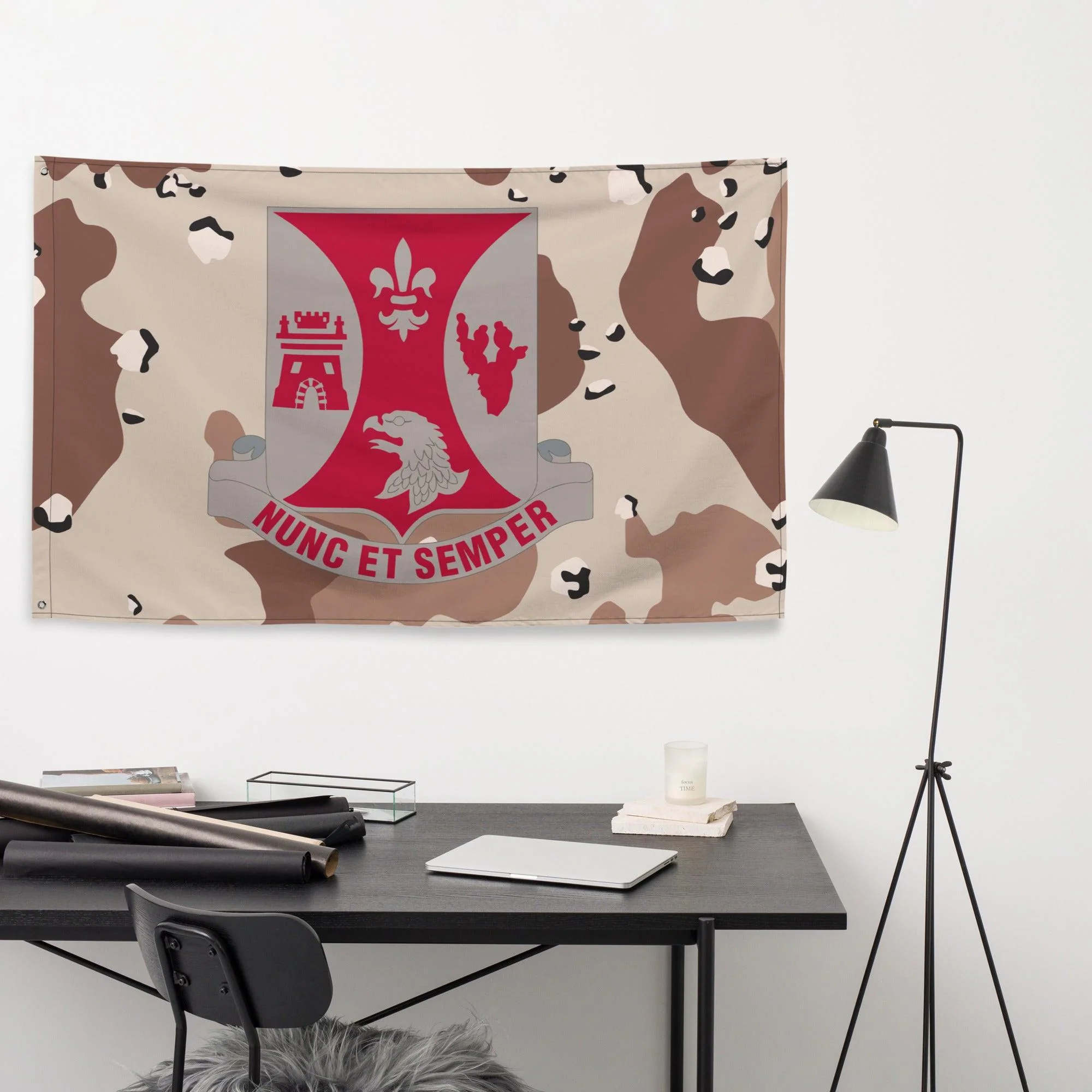 U.S. Army 196th Infantry Regiment Chocolate-Chip Camo Flag - Image 3
