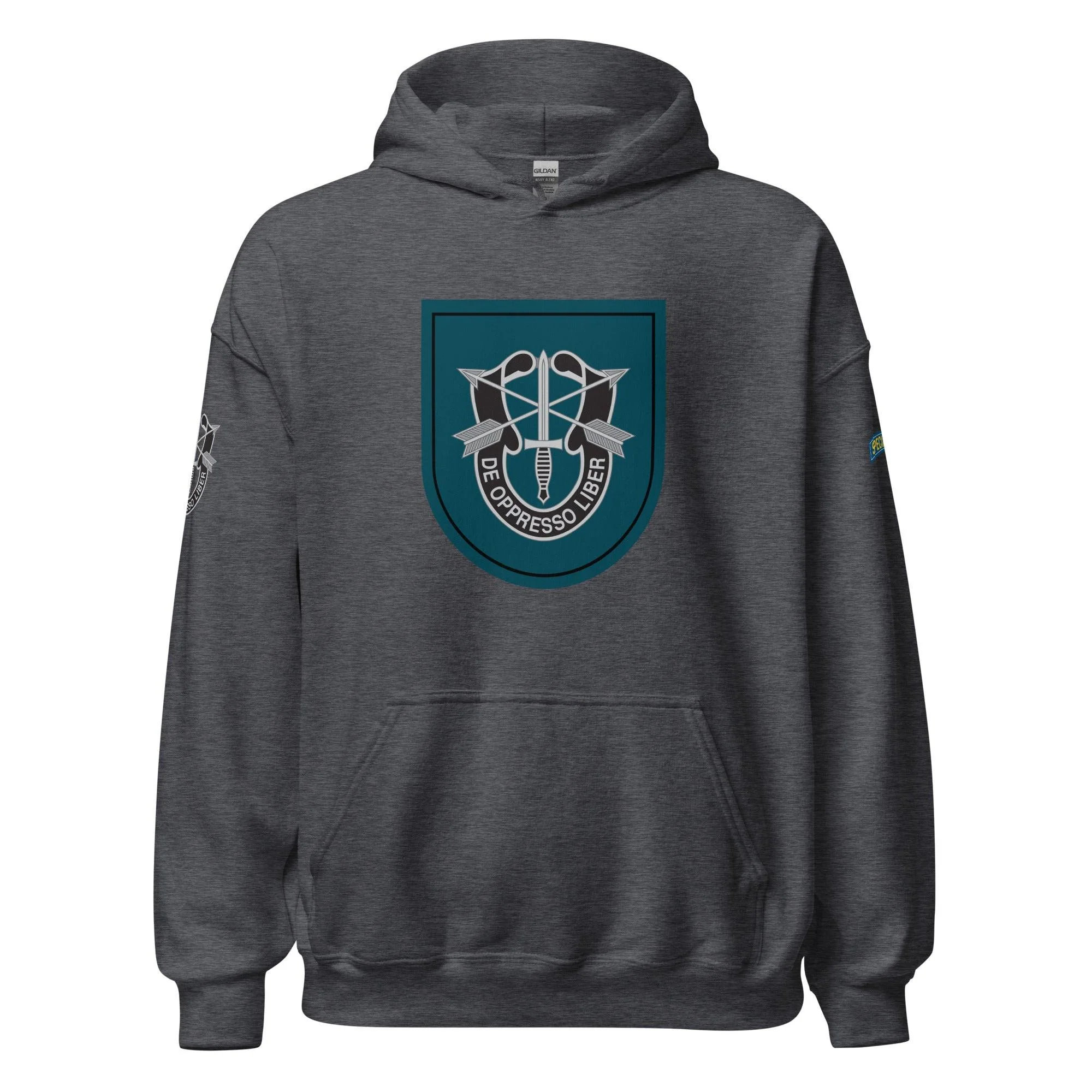 U.S. Army 19th Special Forces Group (19th SFG) Beret Flash Unisex Hoodie - Image 9