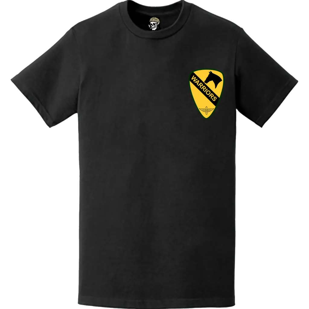 U.S. Army 1st Air Cavalry Brigade "Warriors" Logo Emblem Left Chest T-Shirt