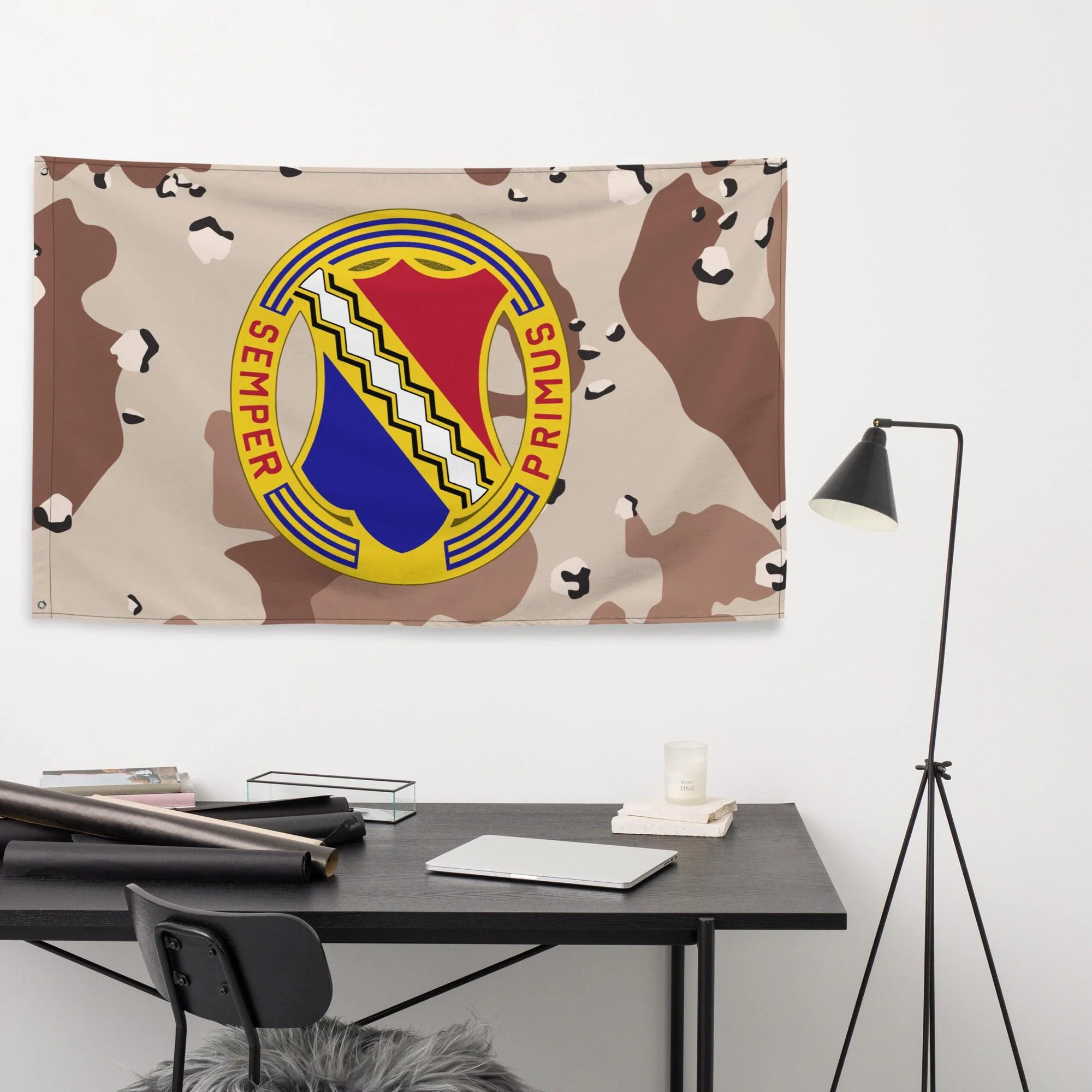 U.S. Army 1st Infantry Regiment Chocolate-Chip Camo Flag - Image 3