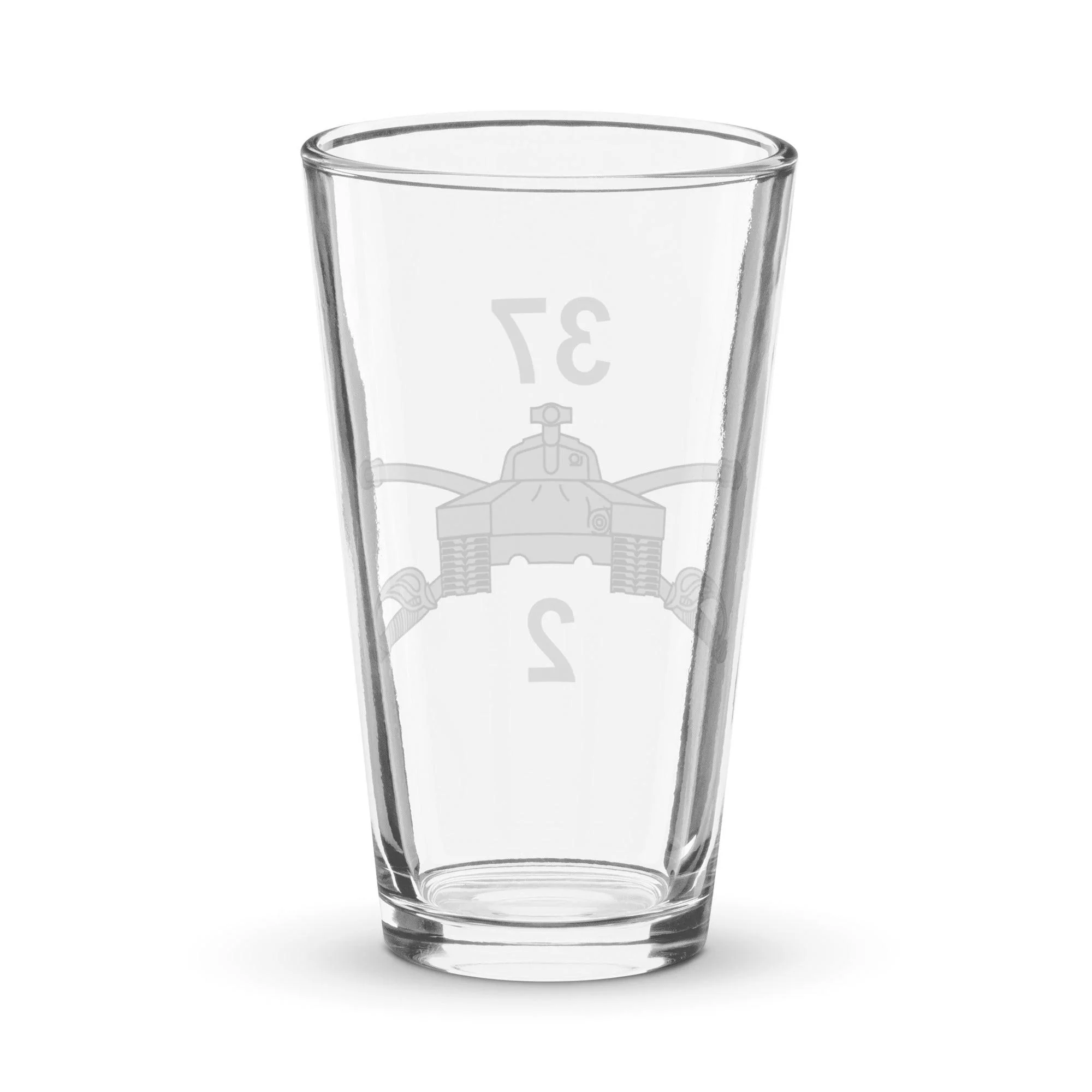 U.S. Army 2-37 Armor Regiment Beer Pint Glass - Image 2