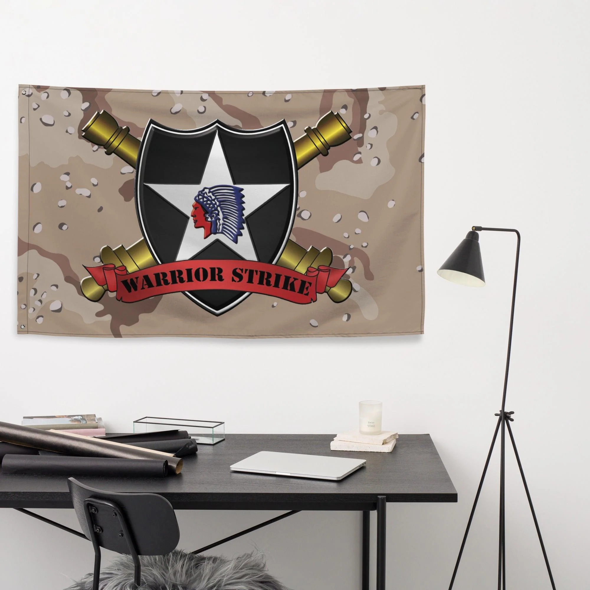 U.S. Army 2d ID DIVARTY "Warrior Strike" Chocolate-Chip Camo Flag - Image 3