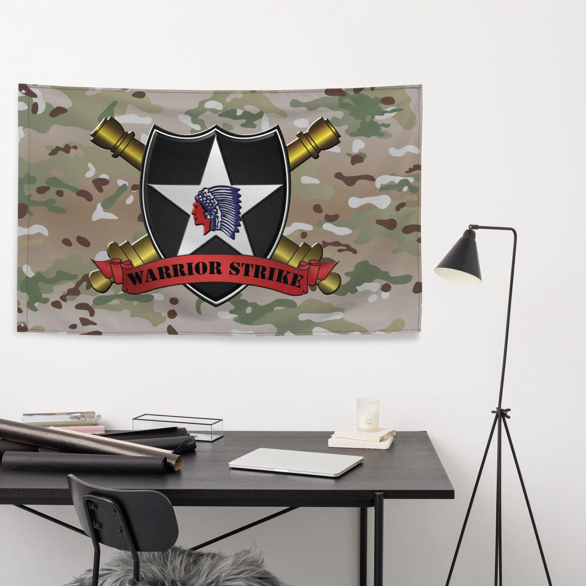 U.S. Army 2d ID DIVARTY "Warrior Strike" OCP Multicam Camo Flag - Image 3