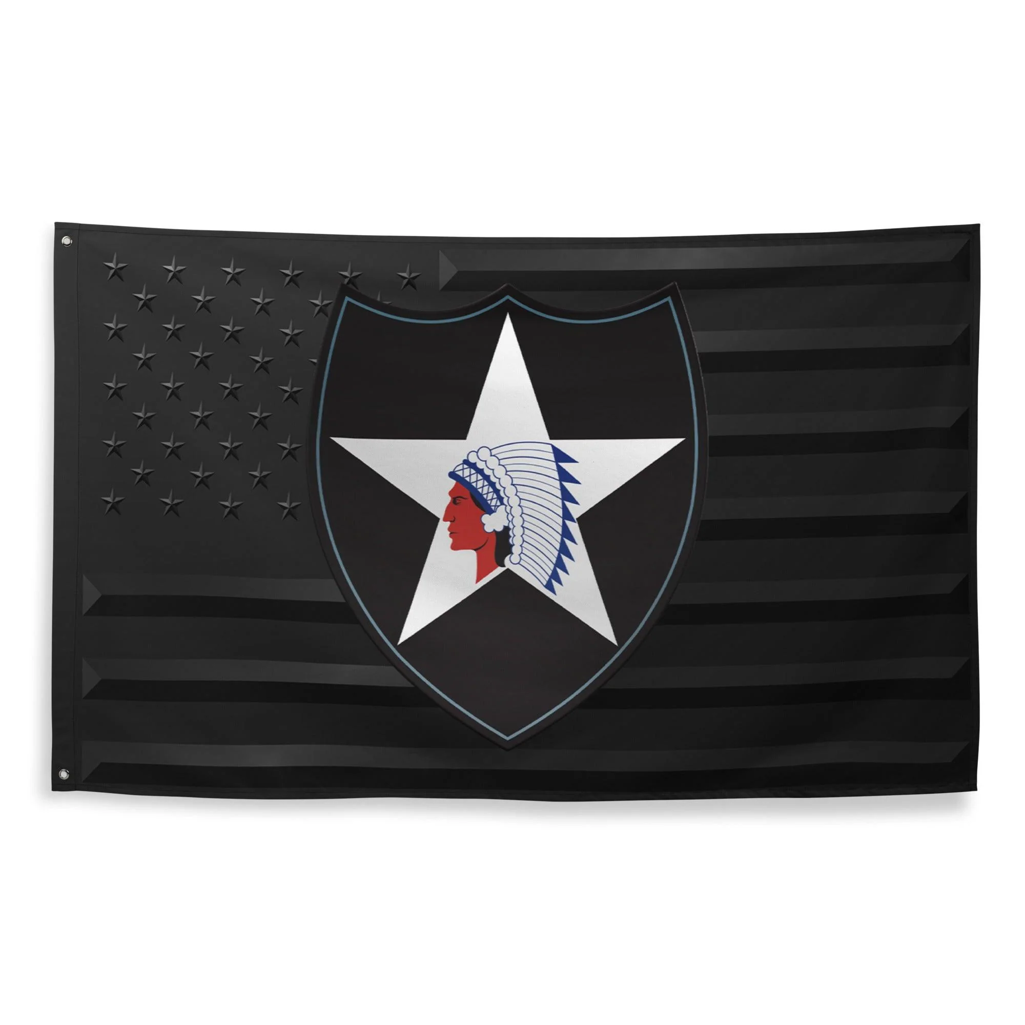 U.S. Army 2nd Infantry Division Black American Flag - Image 4