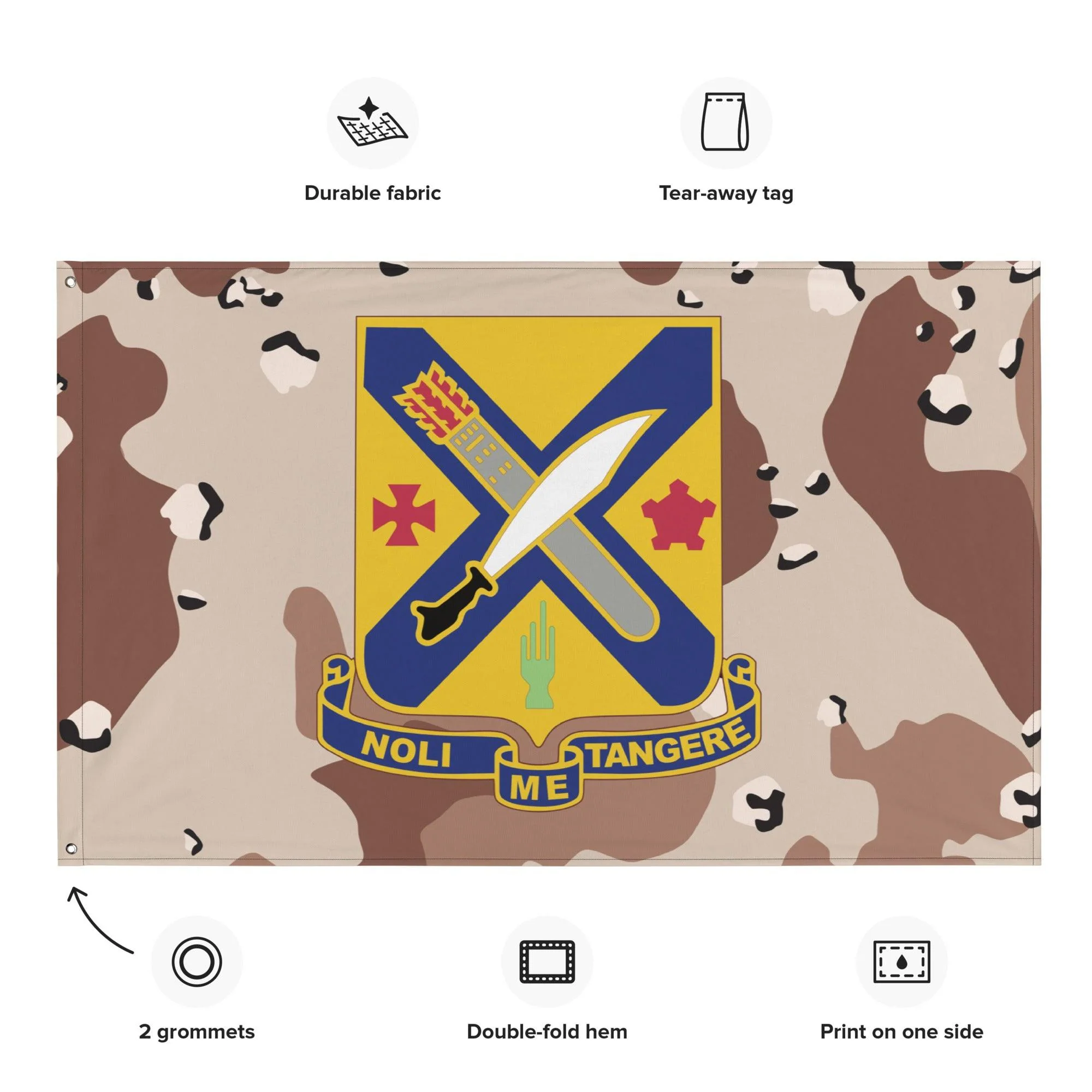 U.S. Army 2nd Infantry Regiment Chocolate-Chip Camo Flag - Image 2
