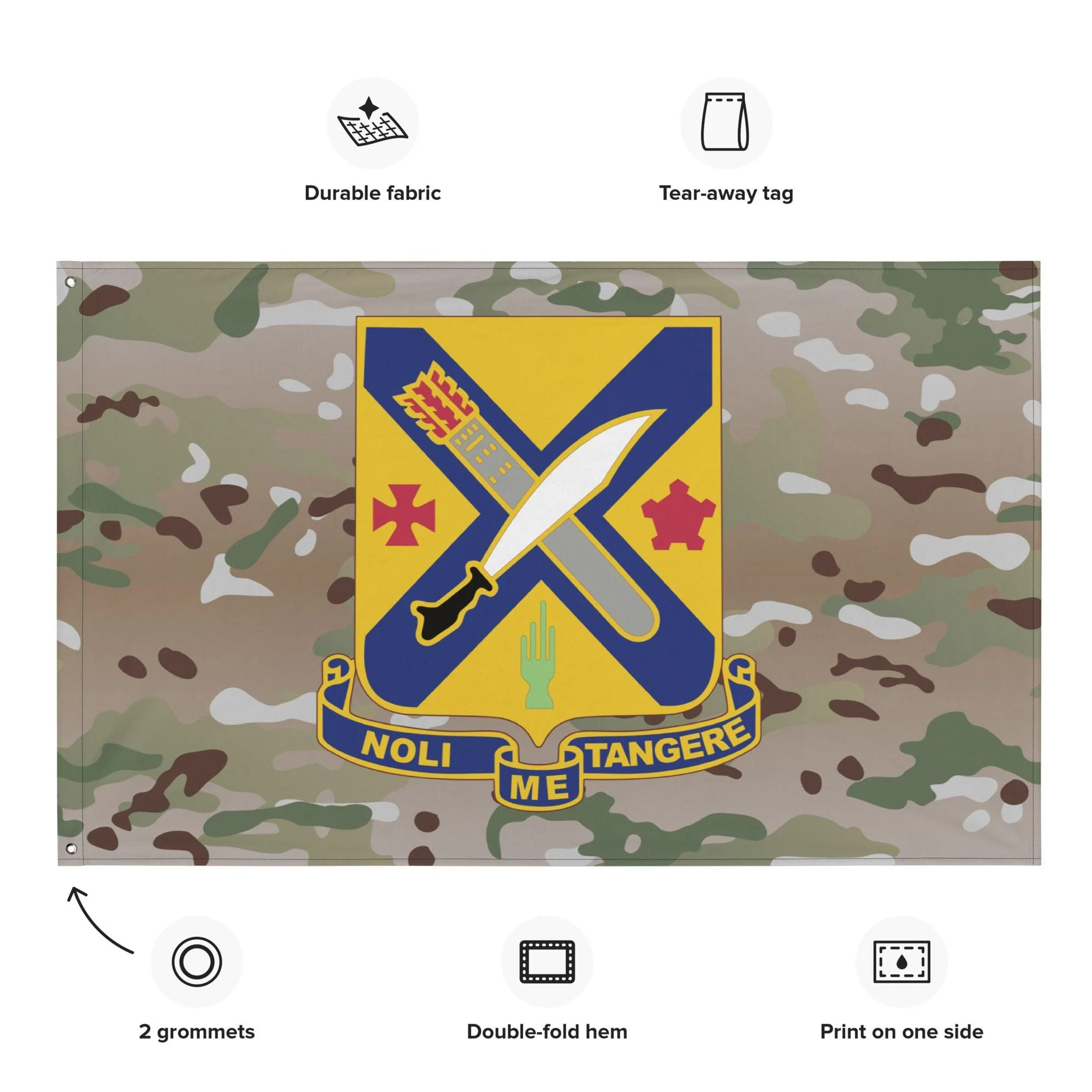 U.S. Army 2nd Infantry Regiment Multicam Flag - Image 2