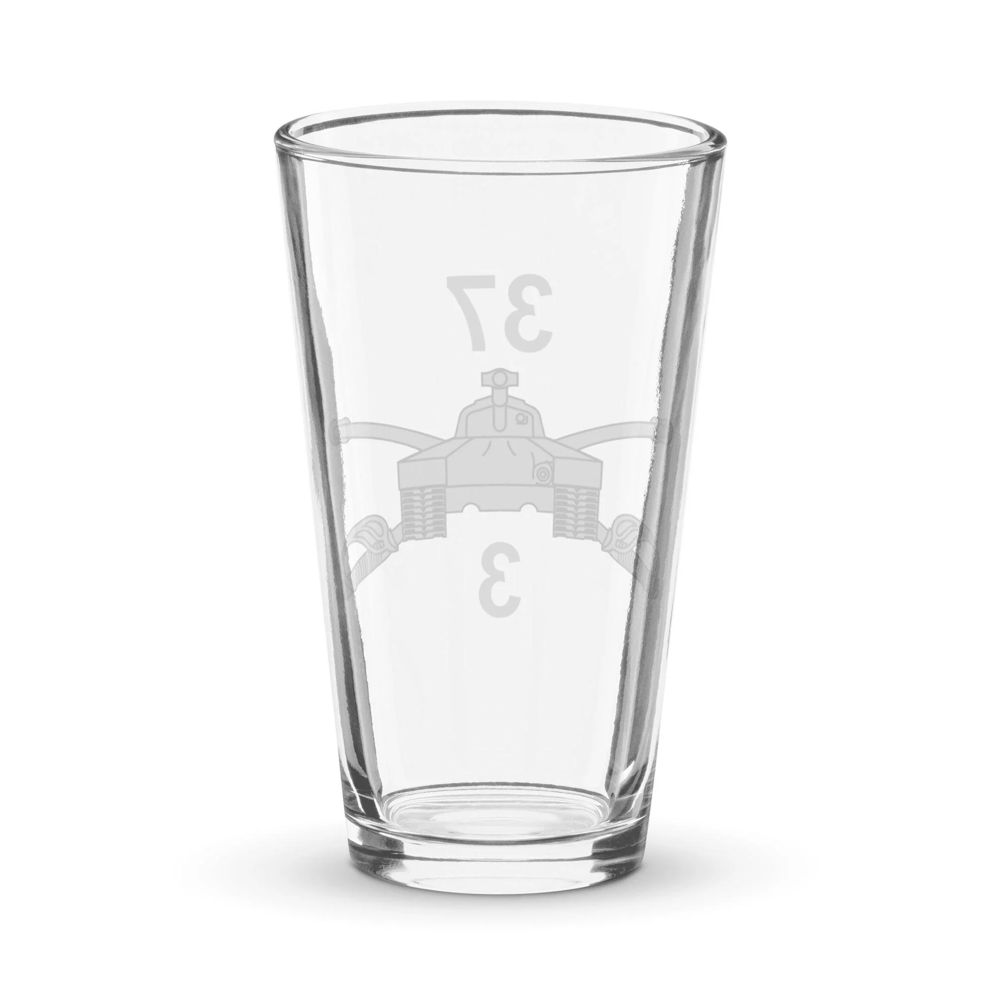 U.S. Army 3-37 Armor Regiment Beer Pint Glass - Image 2