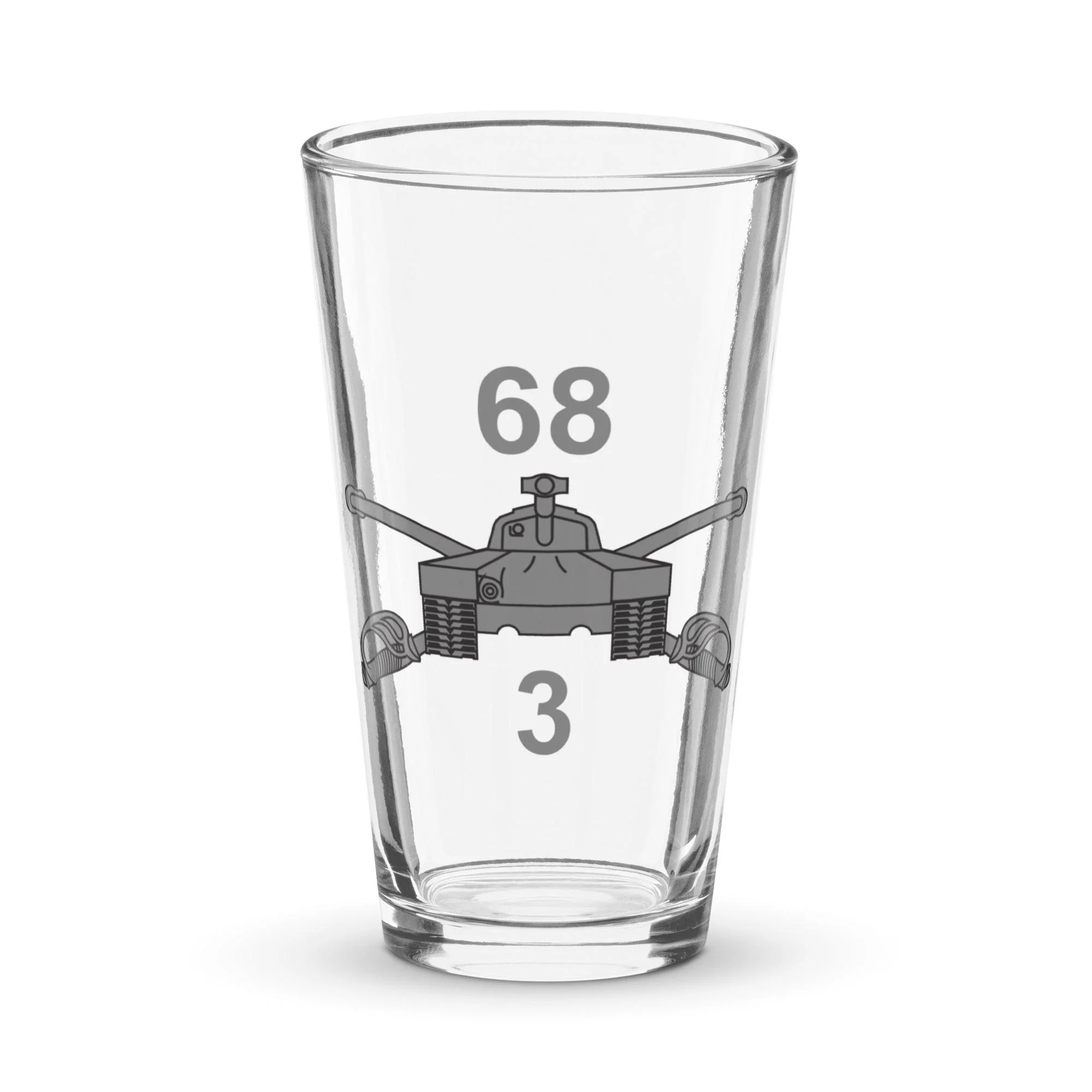 U.S. Army 3-68 Armor Regiment Beer Pint Glass