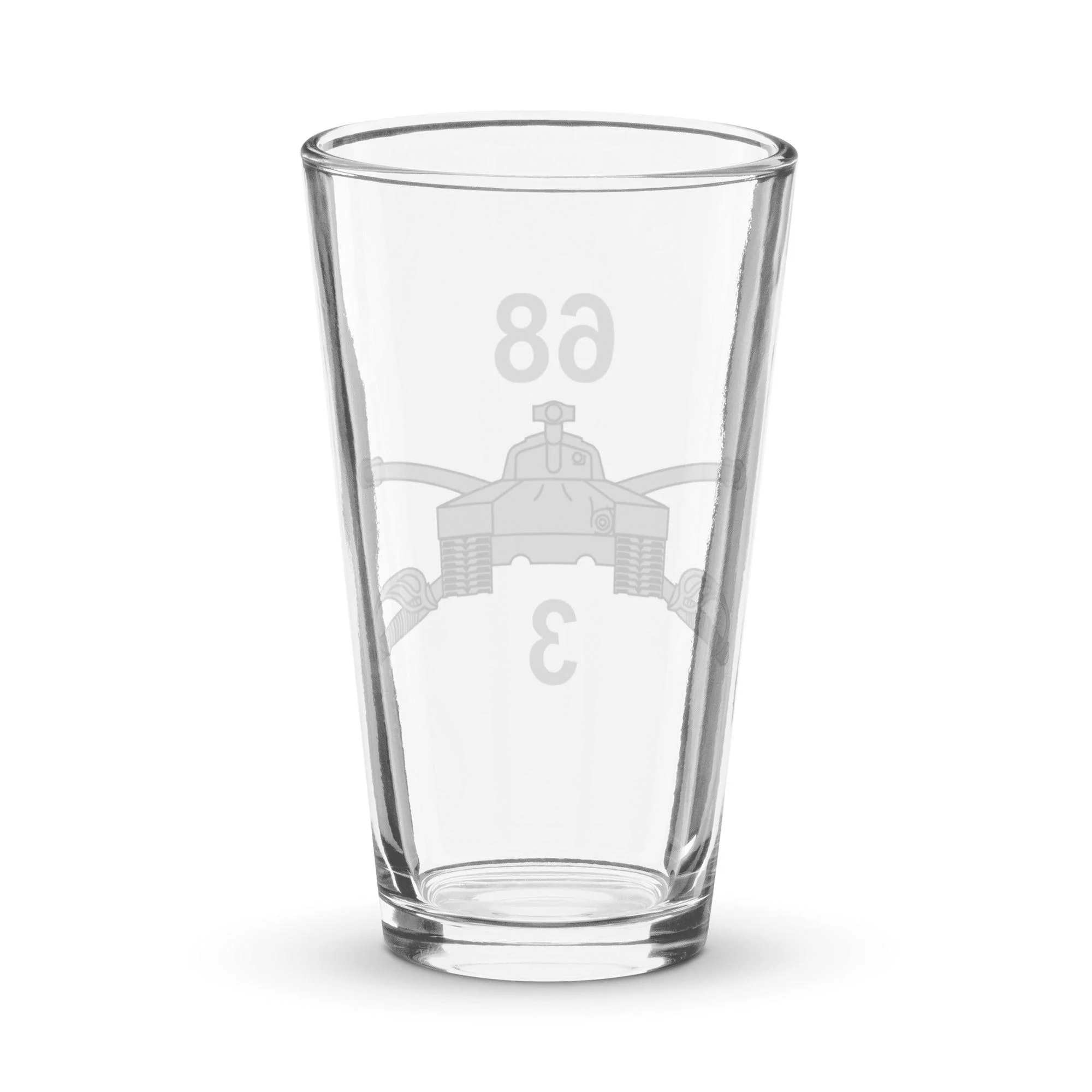 U.S. Army 3-68 Armor Regiment Beer Pint Glass - Image 2