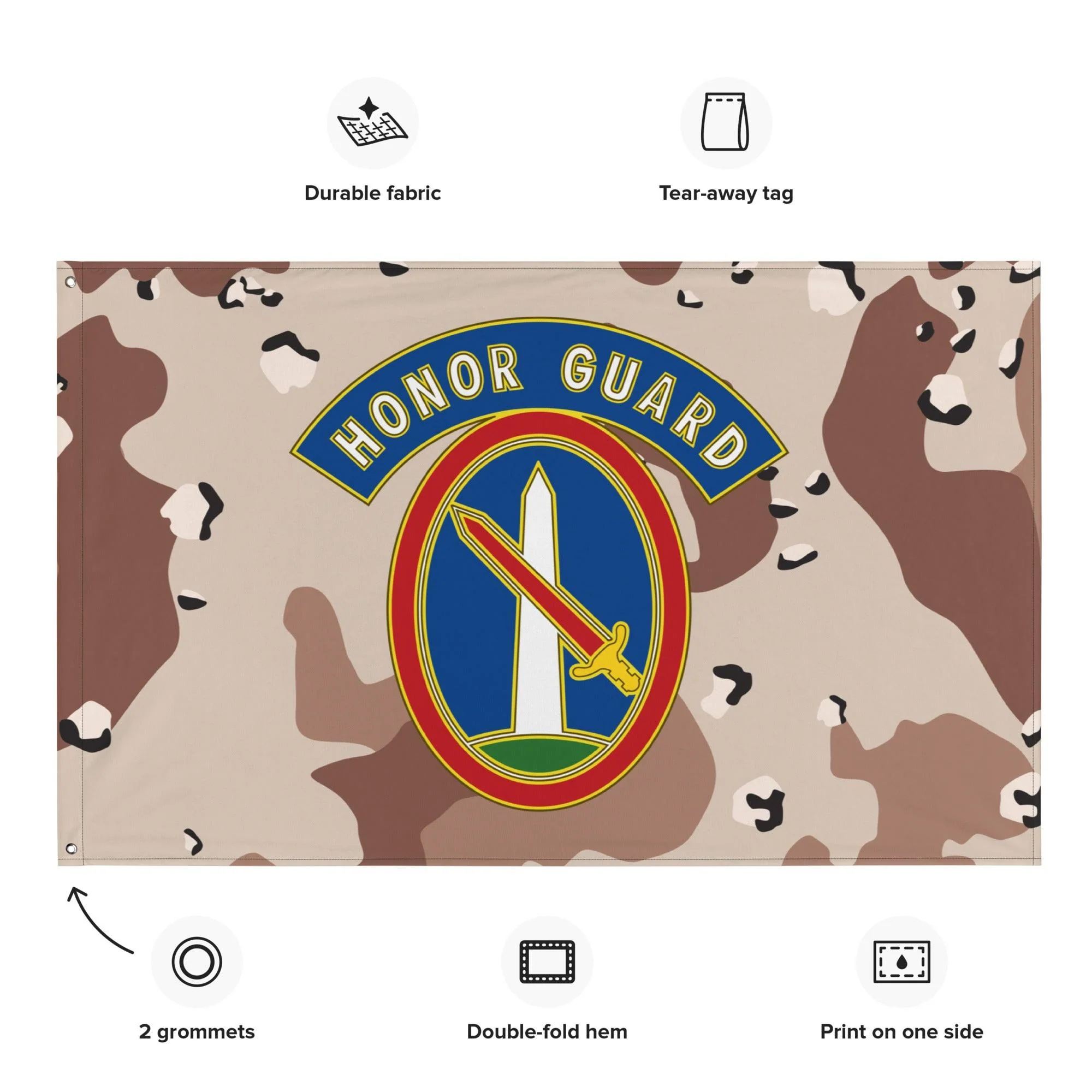 U.S. Army 3rd Infantry Regiment Chocolate-Chip Camo Flag - Image 2