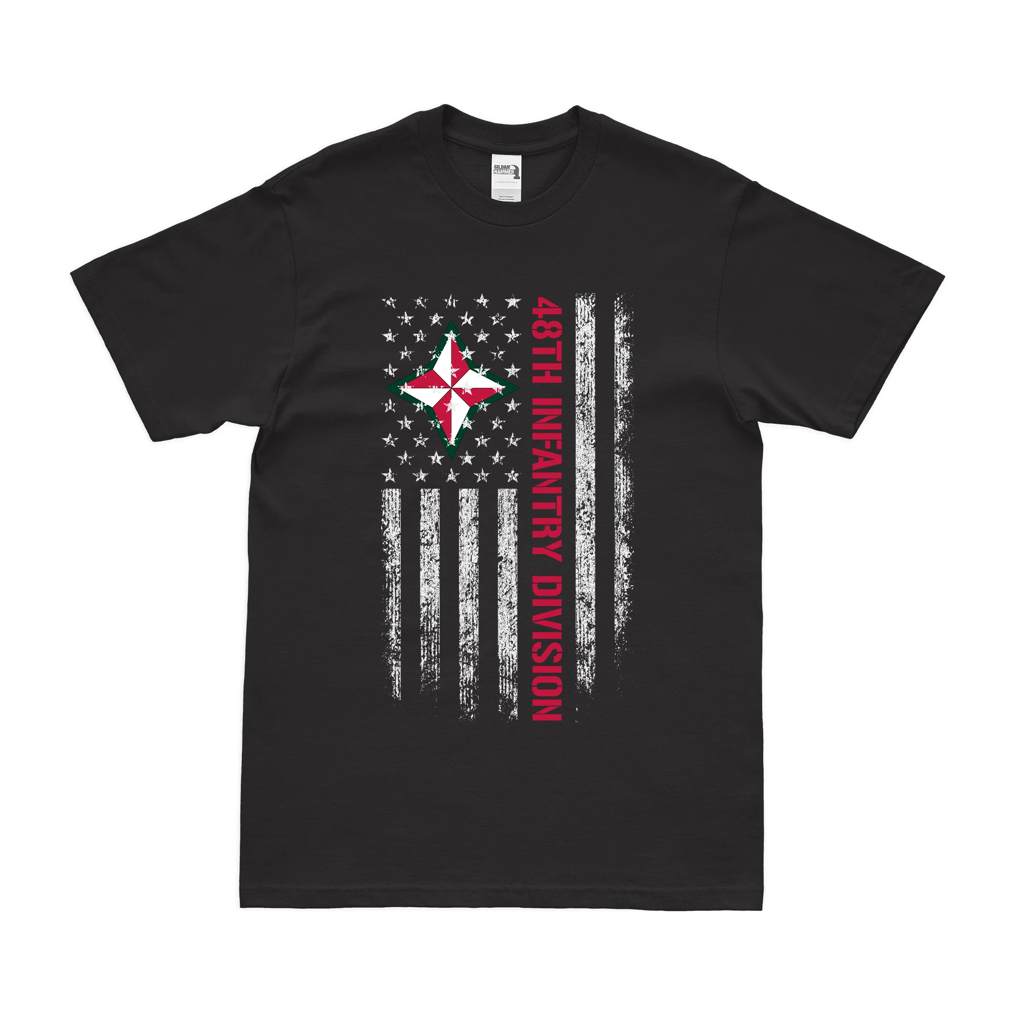 U.S. Army 48th Infantry Division American Flag T-Shirt