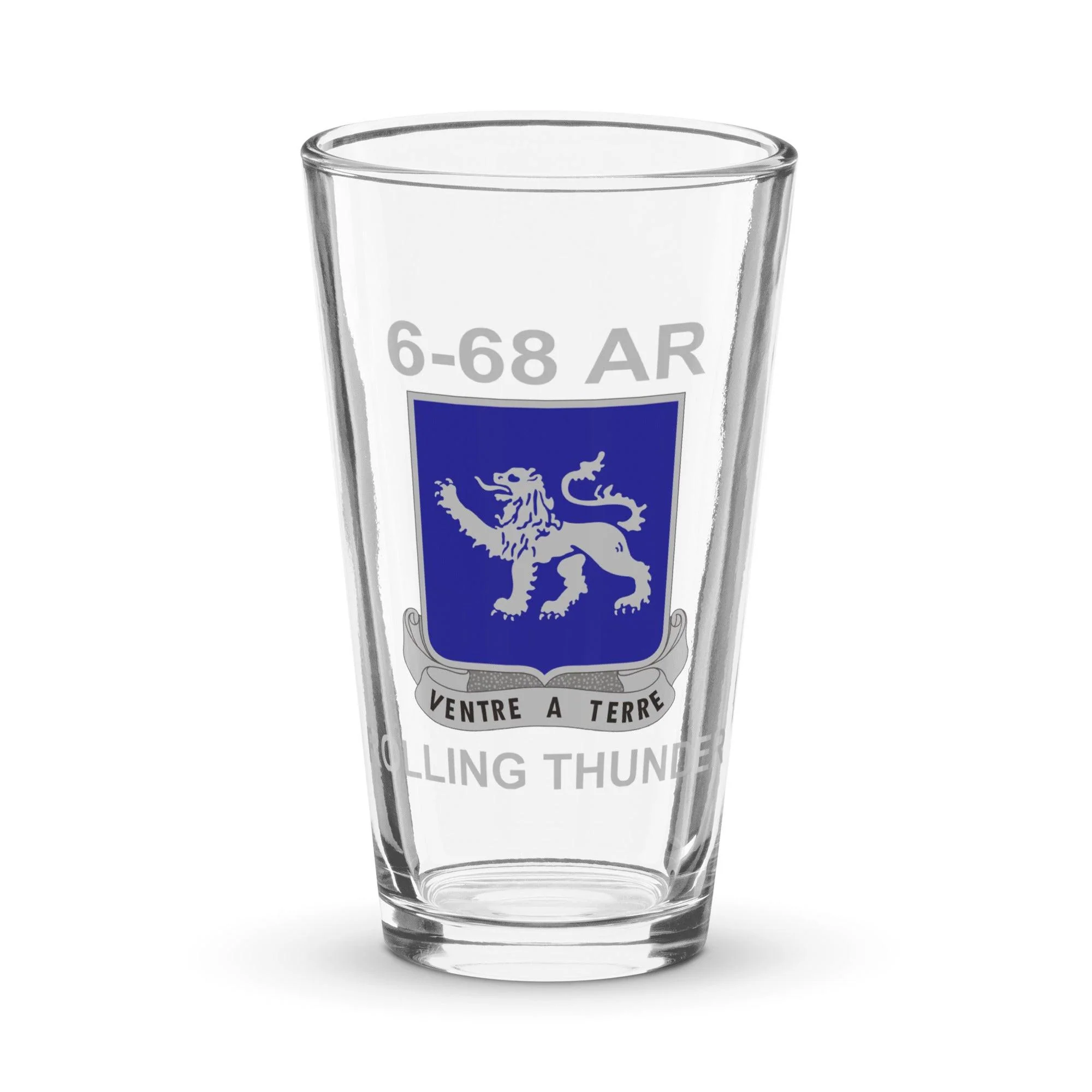 U.S. Army 6-68 Armor Regiment Beer Pint Glass