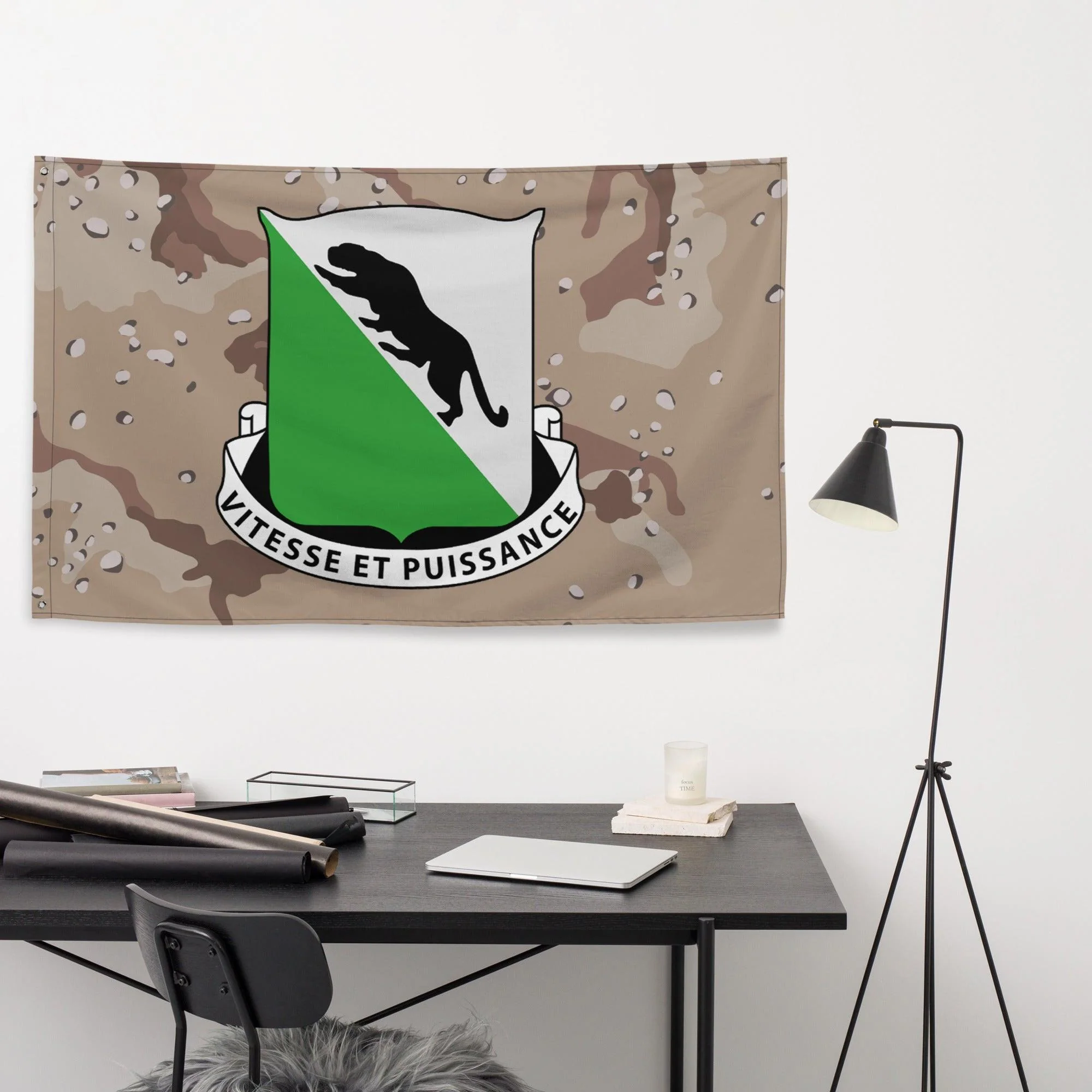 U.S. Army 69th Armor Regiment Chocolate Chip Camo Flag - Image 2