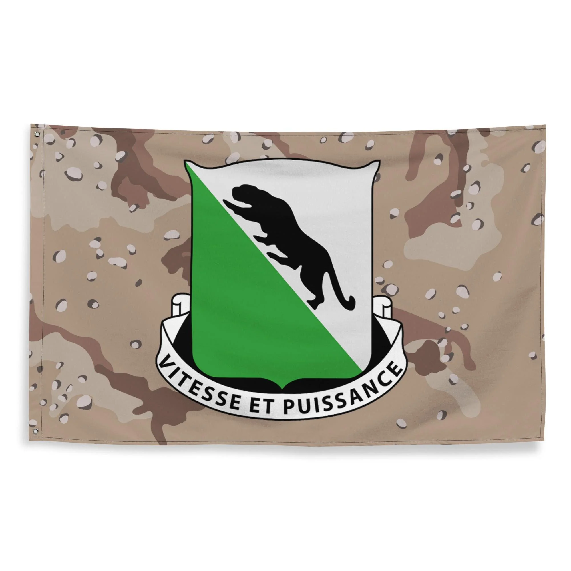 U.S. Army 69th Armor Regiment Chocolate Chip Camo Flag - Image 3