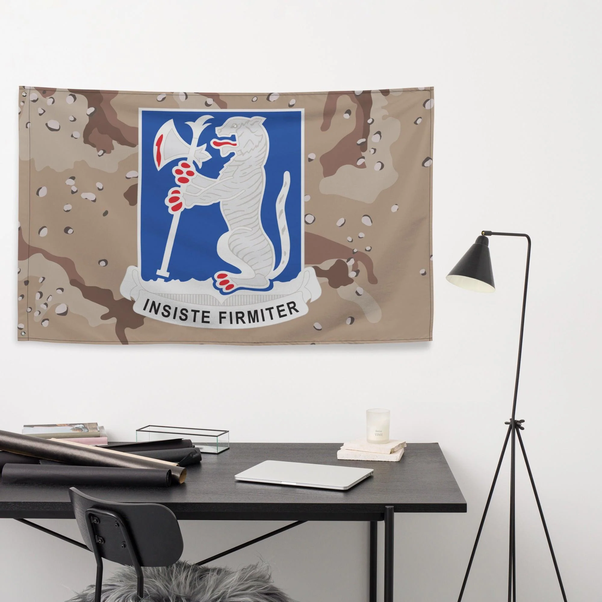 U.S. Army 77th Armor Regiment Chocolate-Chip Camo Flag - Image 2