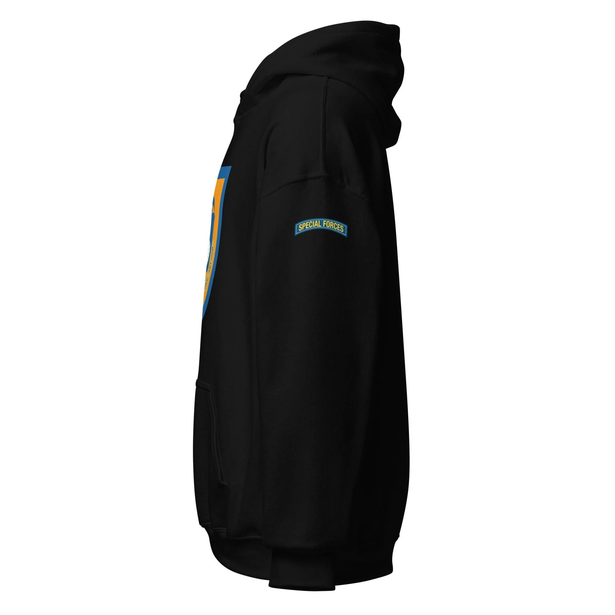U.S. Army 77th Special Forces Group (77th SFG) Beret Flash Unisex Hoodie - Image 4