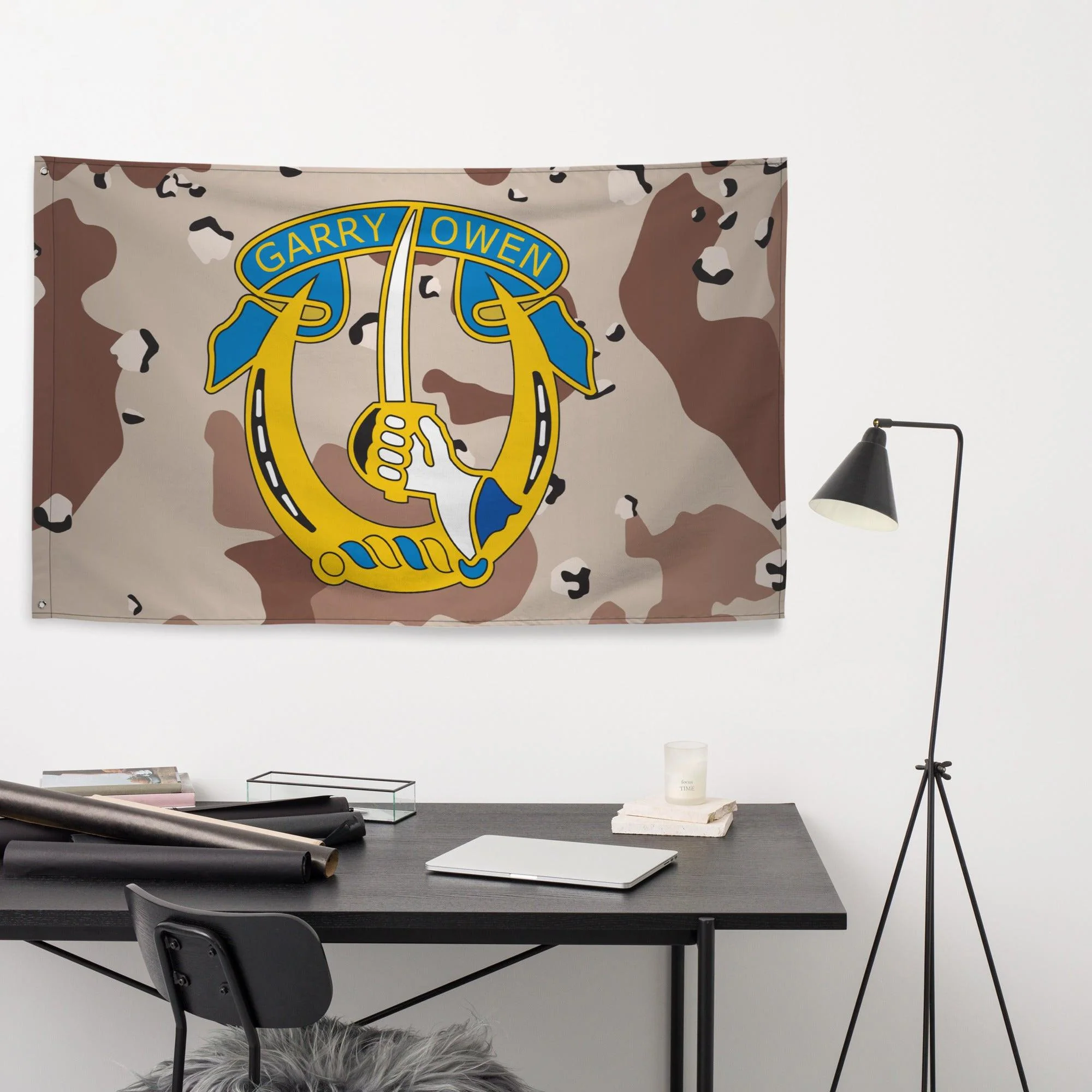 U.S. Army 7th Cavalry Regiment Chocolate-Chip Camo Flag - Image 3