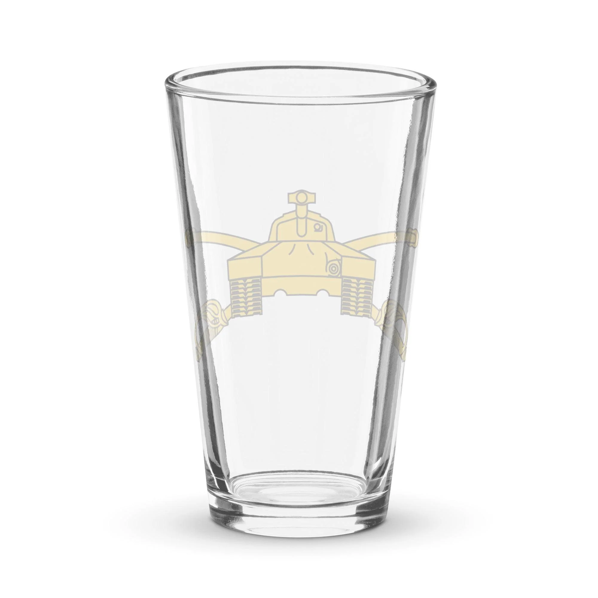 U.S. Army Armor Branch Emblem Beer Pint Glass - Image 2