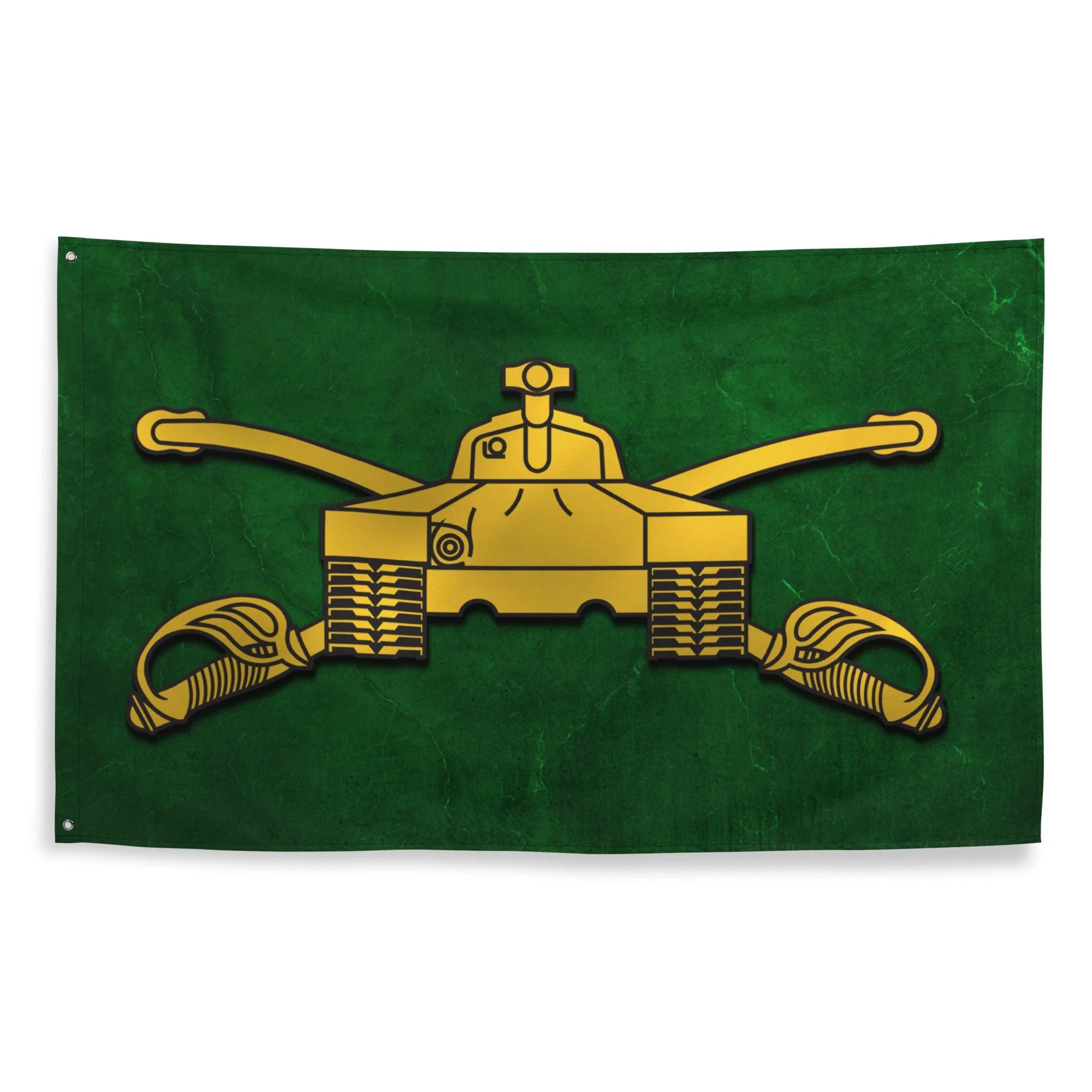 U.S. Army Armor Branch Emblem Green Flag - Image 3