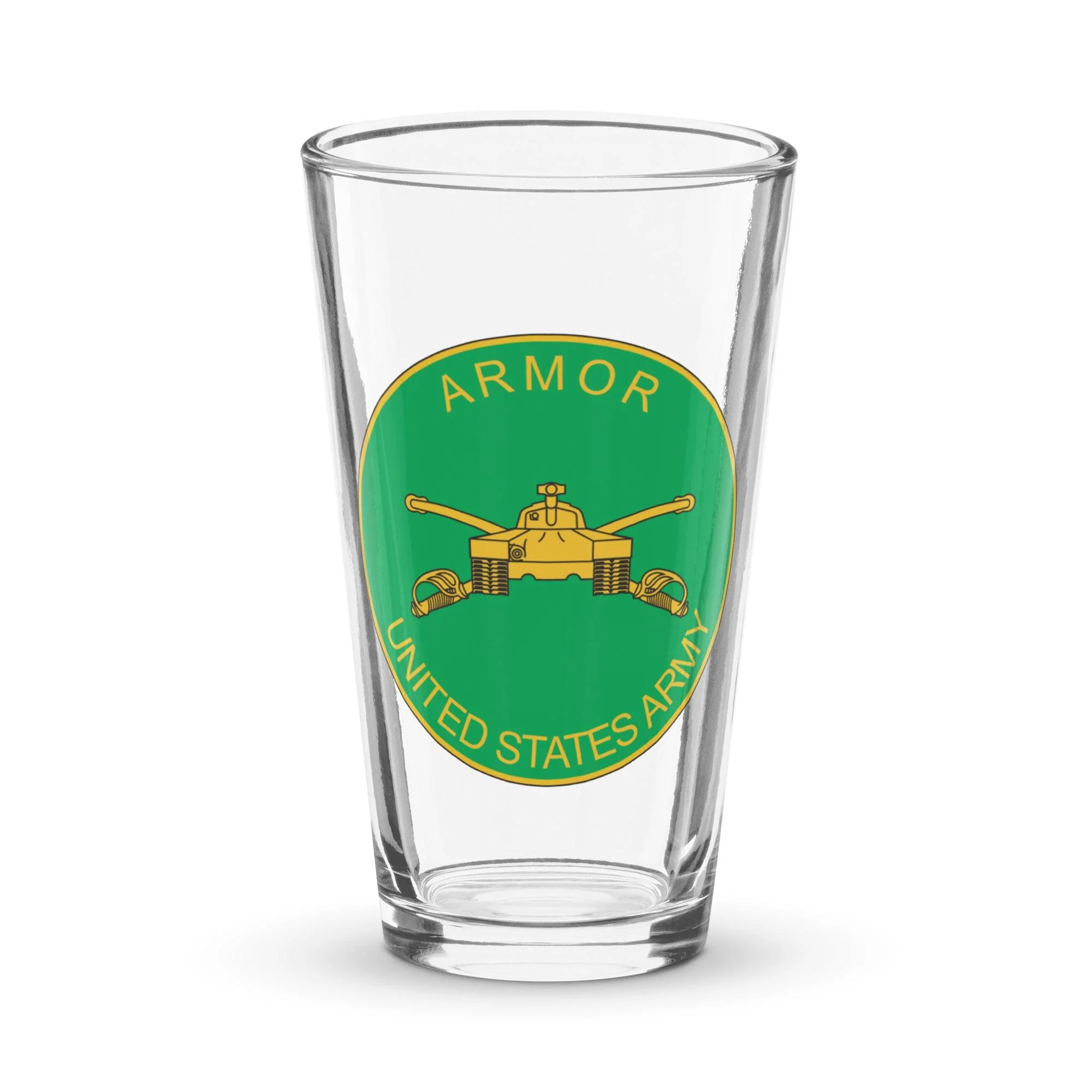 U.S. Army Armor Branch Plaque Beer Pint Glass