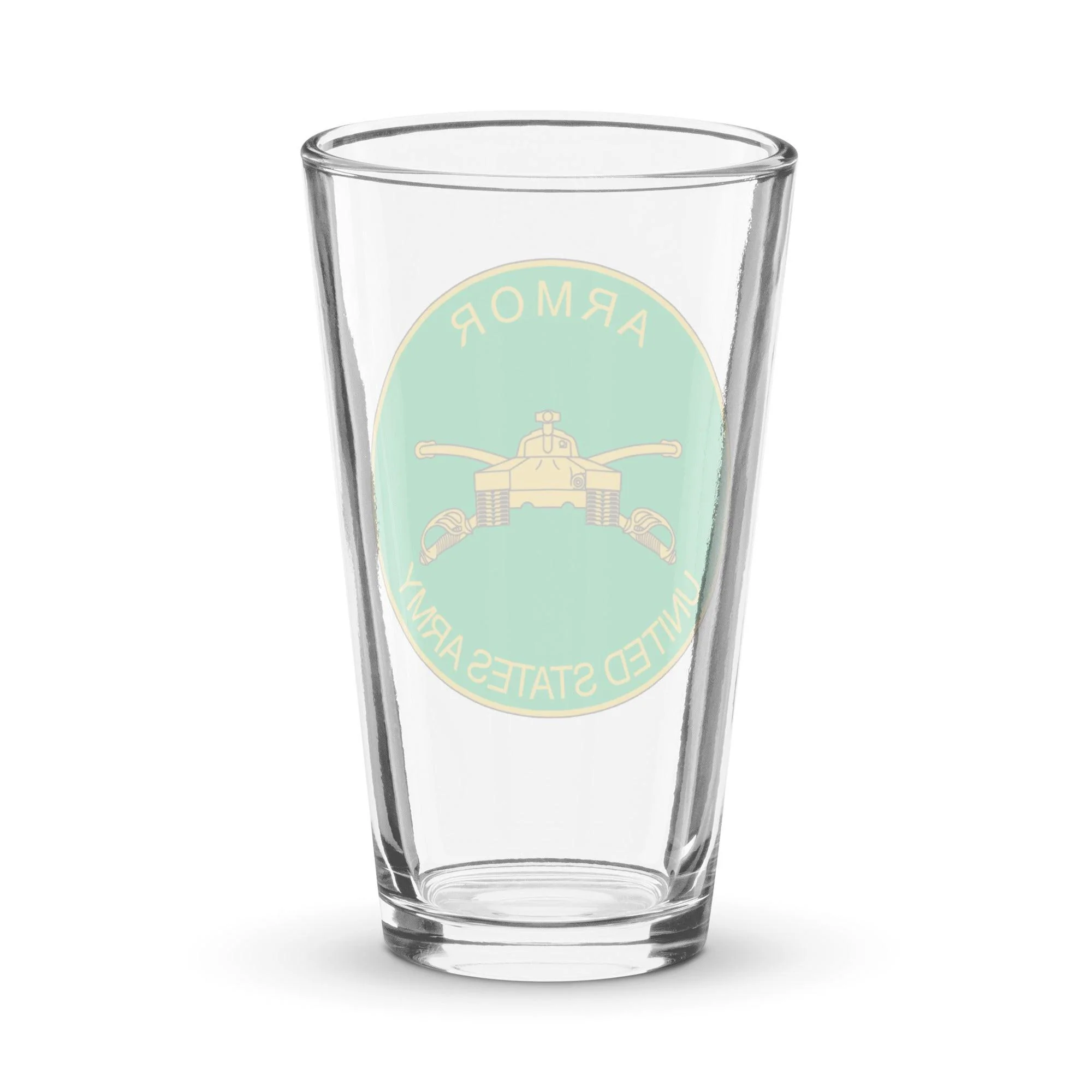 U.S. Army Armor Branch Plaque Beer Pint Glass - Image 2