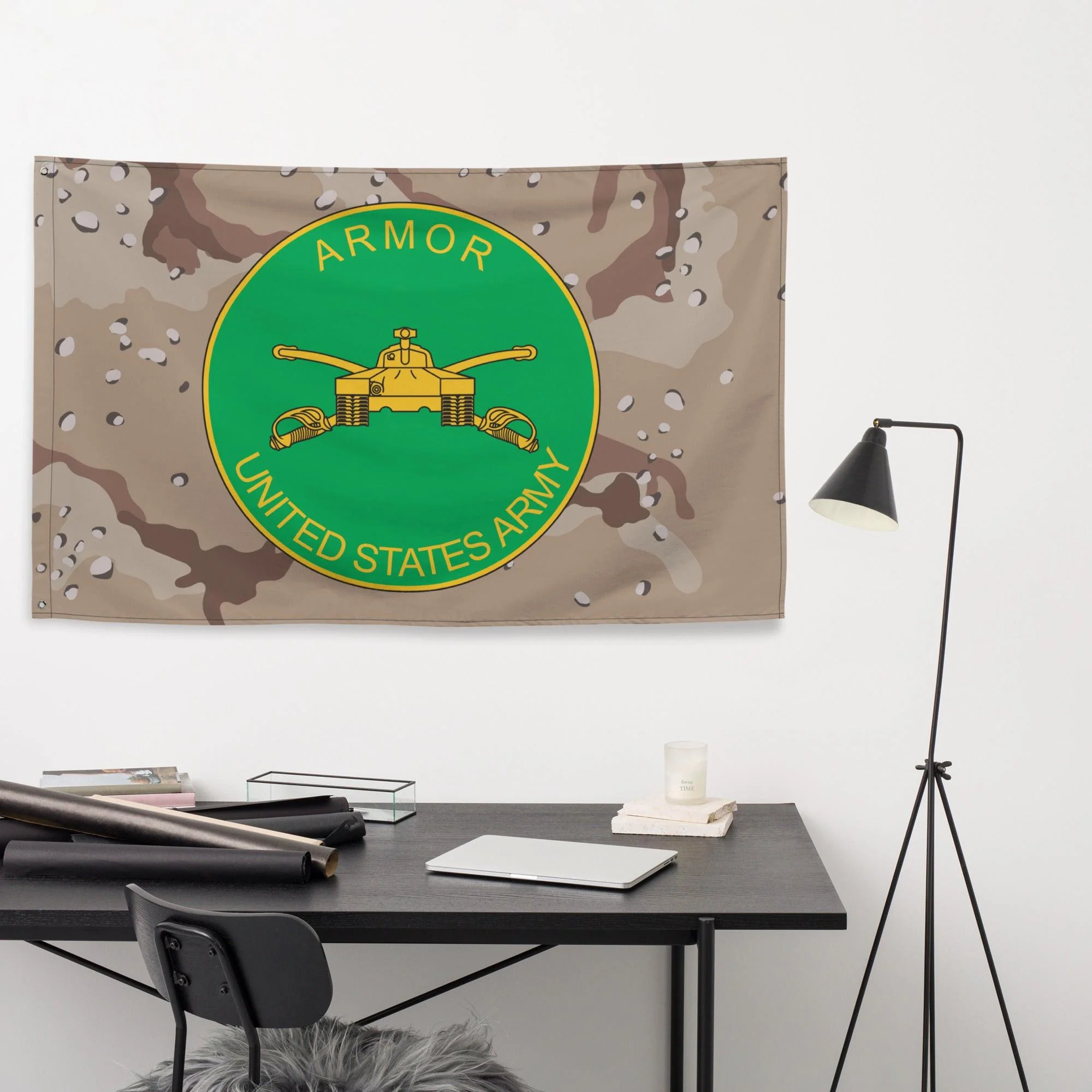 U.S. Army Armor Branch Plaque Chocolate Chip Camo Flag - Image 2