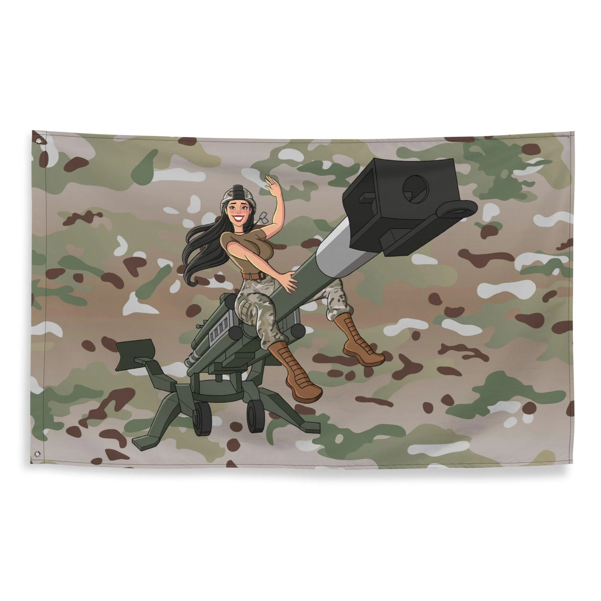 U.S. Army Field Artillery Howitzer Pin-Up Girl OCP Flag - Image 5