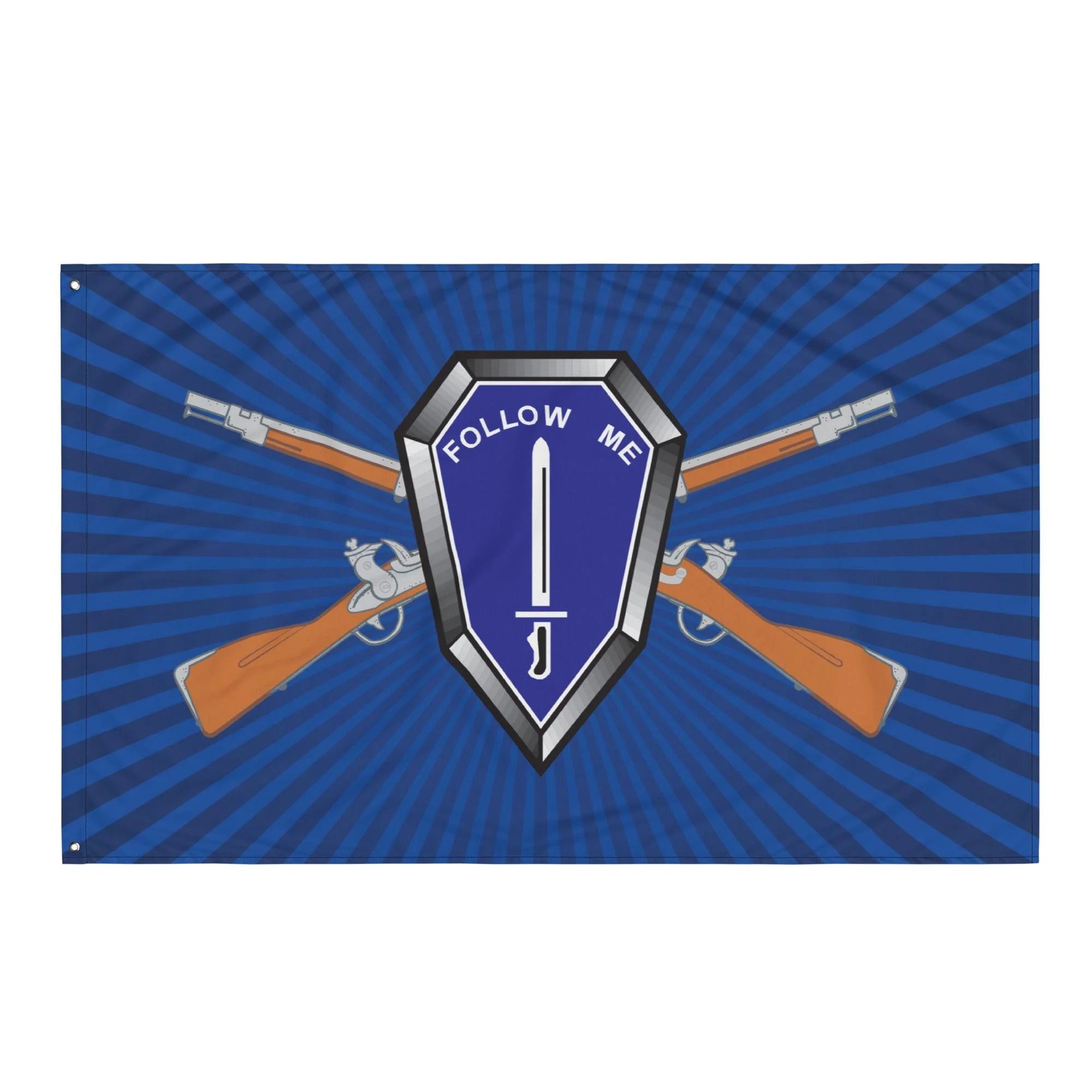 U.S. Army Infantry Branch Crossed Rifles Blue Flag