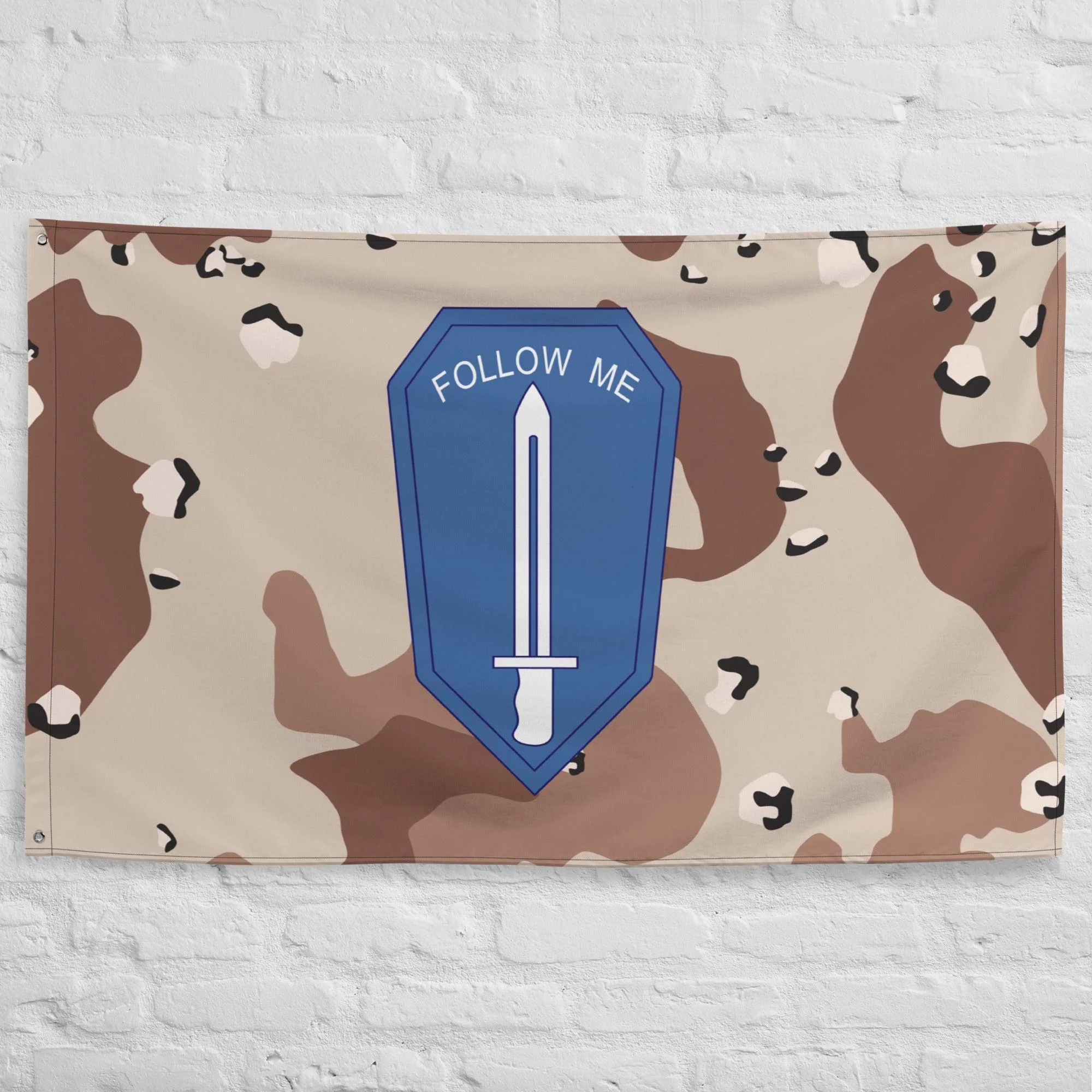 U.S. Army Infantry Branch Follow Me Desert Storm Camo Flag - Image 3