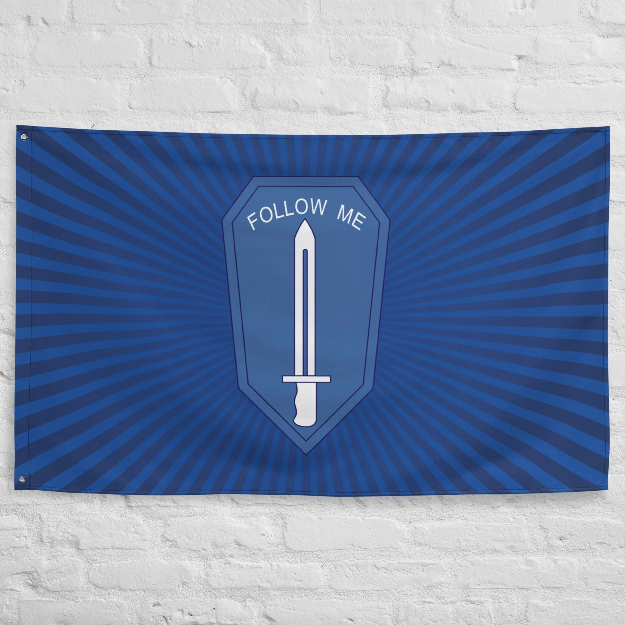 U.S. Army Infantry School Follow Me Blue Flag - Image 3